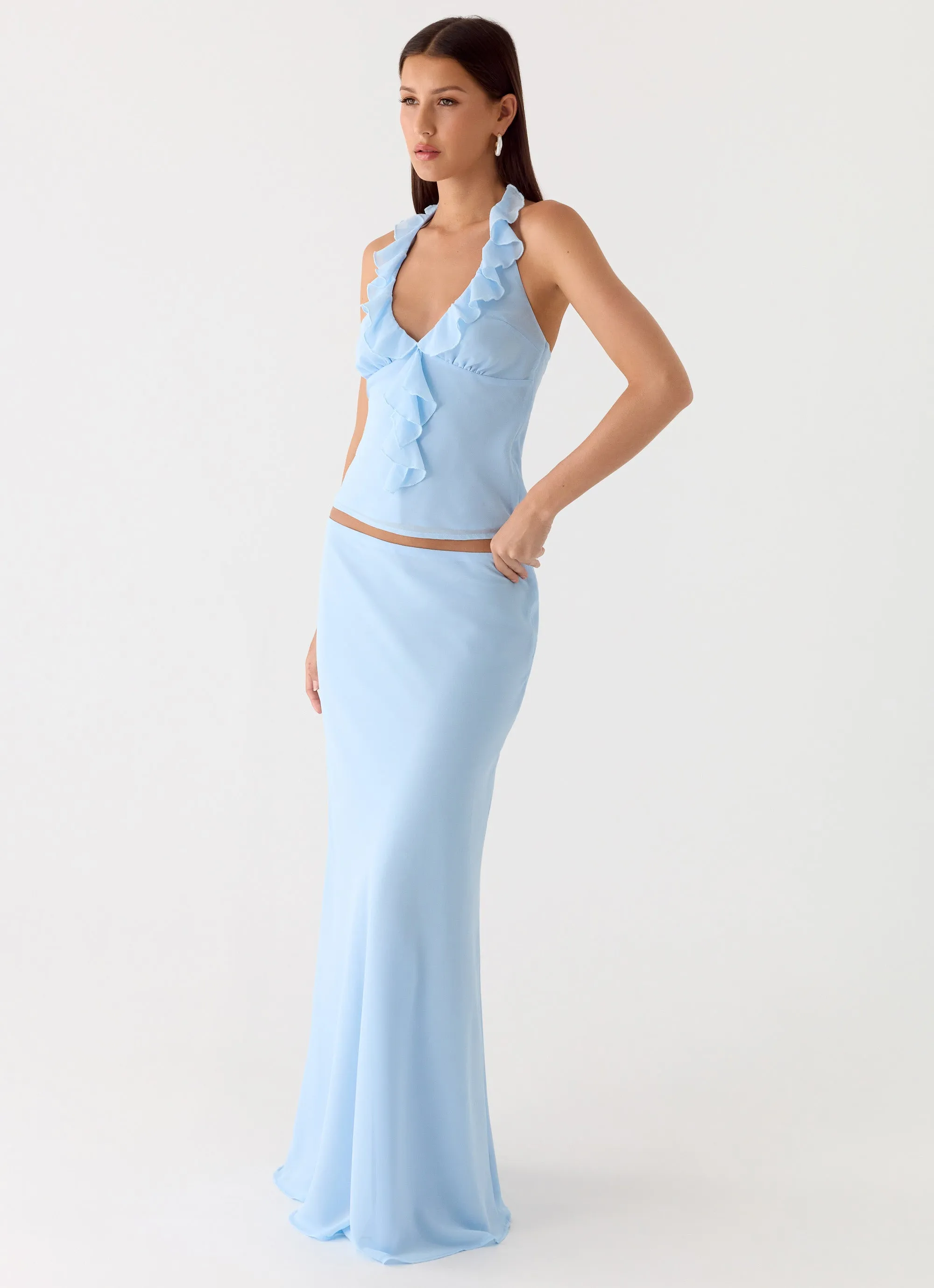 Star Girl Chiffon Maxi Skirt - Blue sold by Peppermayo product image thumbnail 4