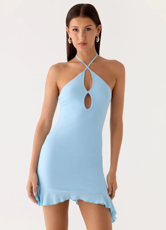 Capri Days Mini Dress - Ice Blue sold by Peppermayo