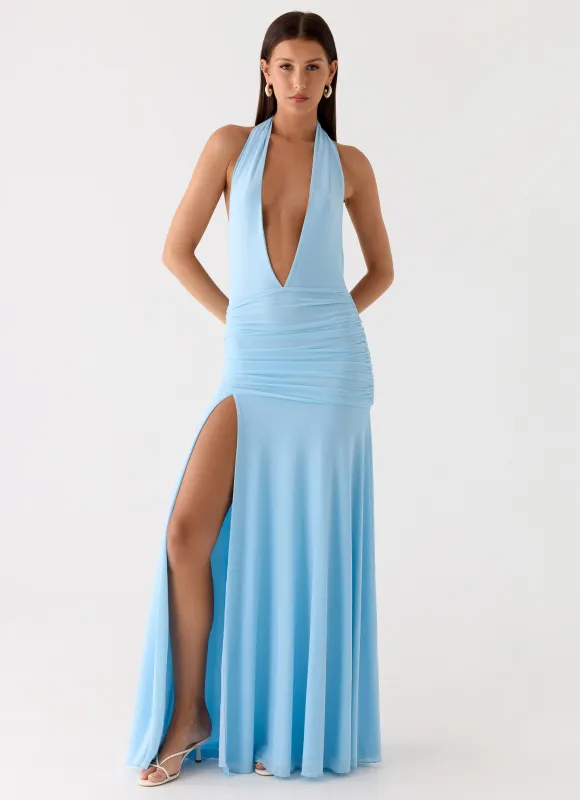 Sorrento Sunsets Maxi Dress - Ice Blue sold by Peppermayo
