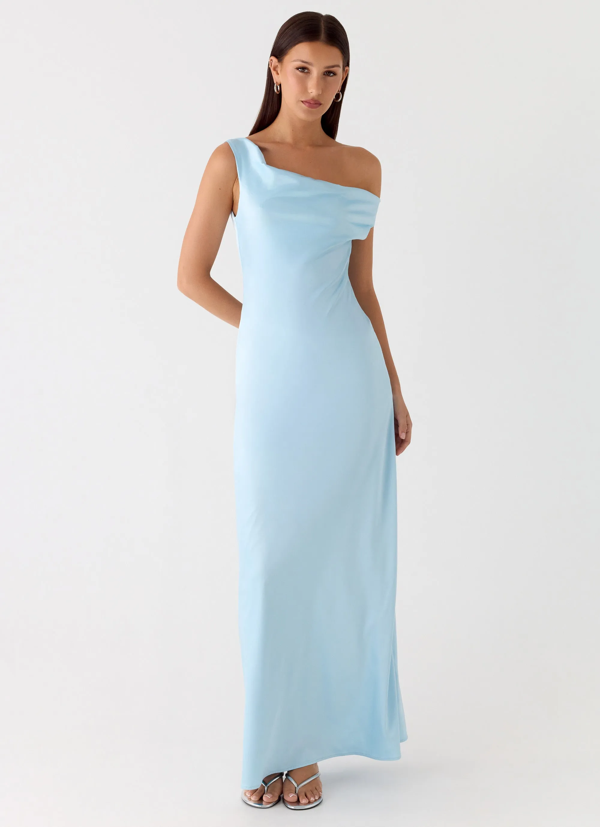 Palm Royal Maxi Dress - Ice Blue sold by Peppermayo