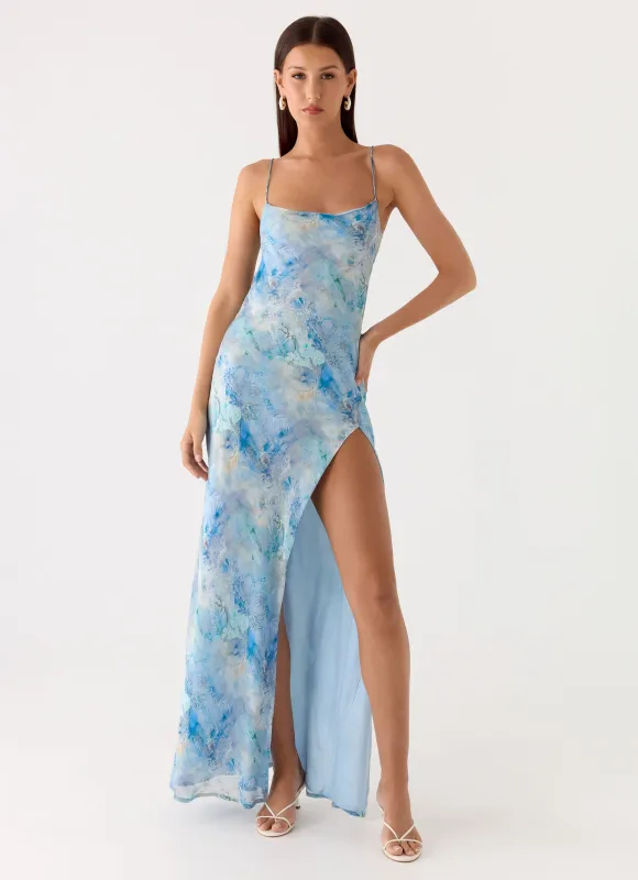 Alouette Maxi Dress - Aqua Paisley sold by Peppermayo