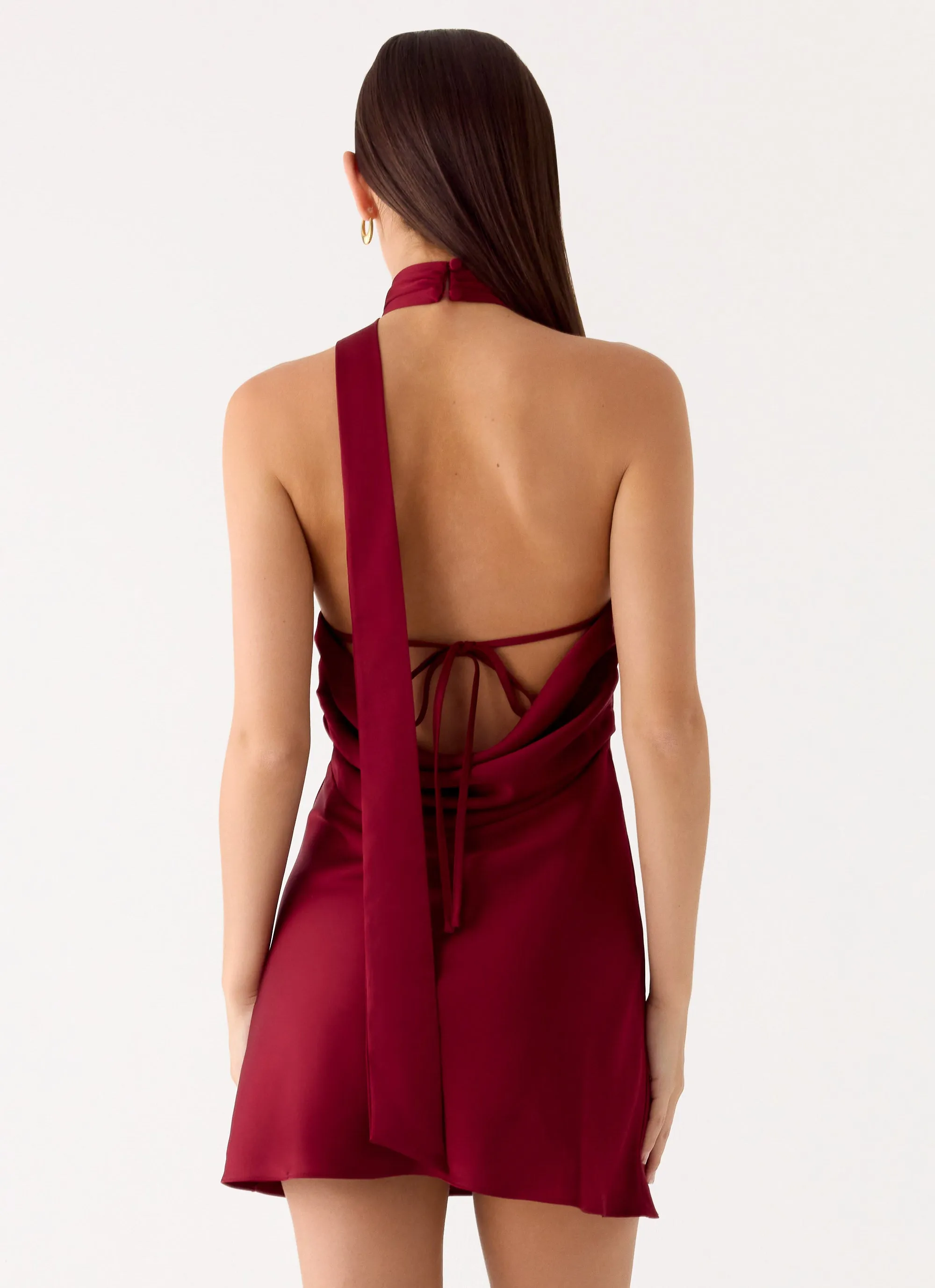 Keena Scarf Mini Dress - Burgundy sold by Peppermayo product image thumbnail 4