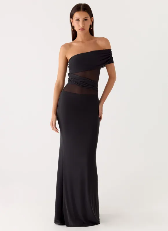 Lumi Maxi Dress - Black sold by Peppermayo