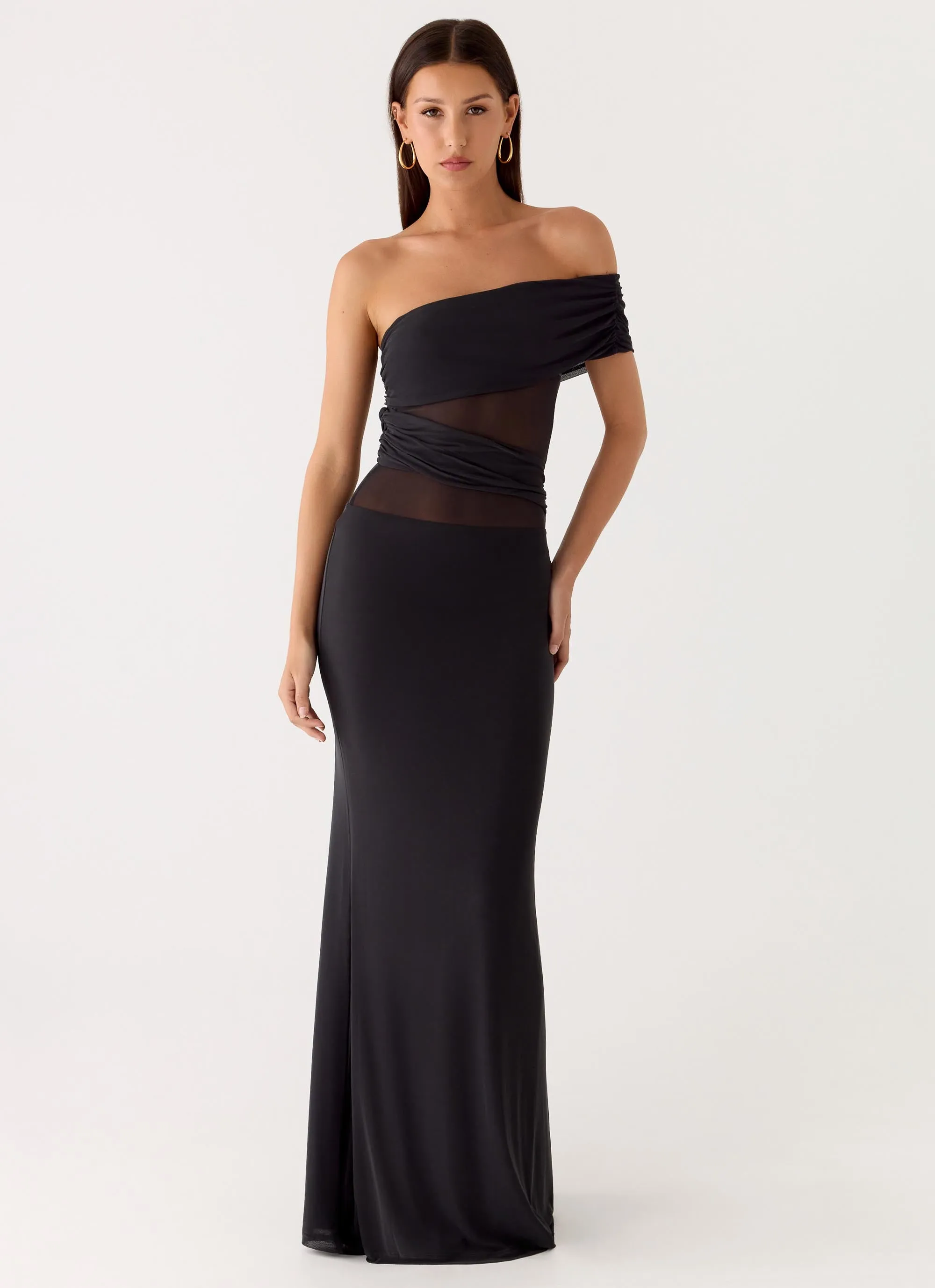 Lumi Maxi Dress - Black sold by Peppermayo