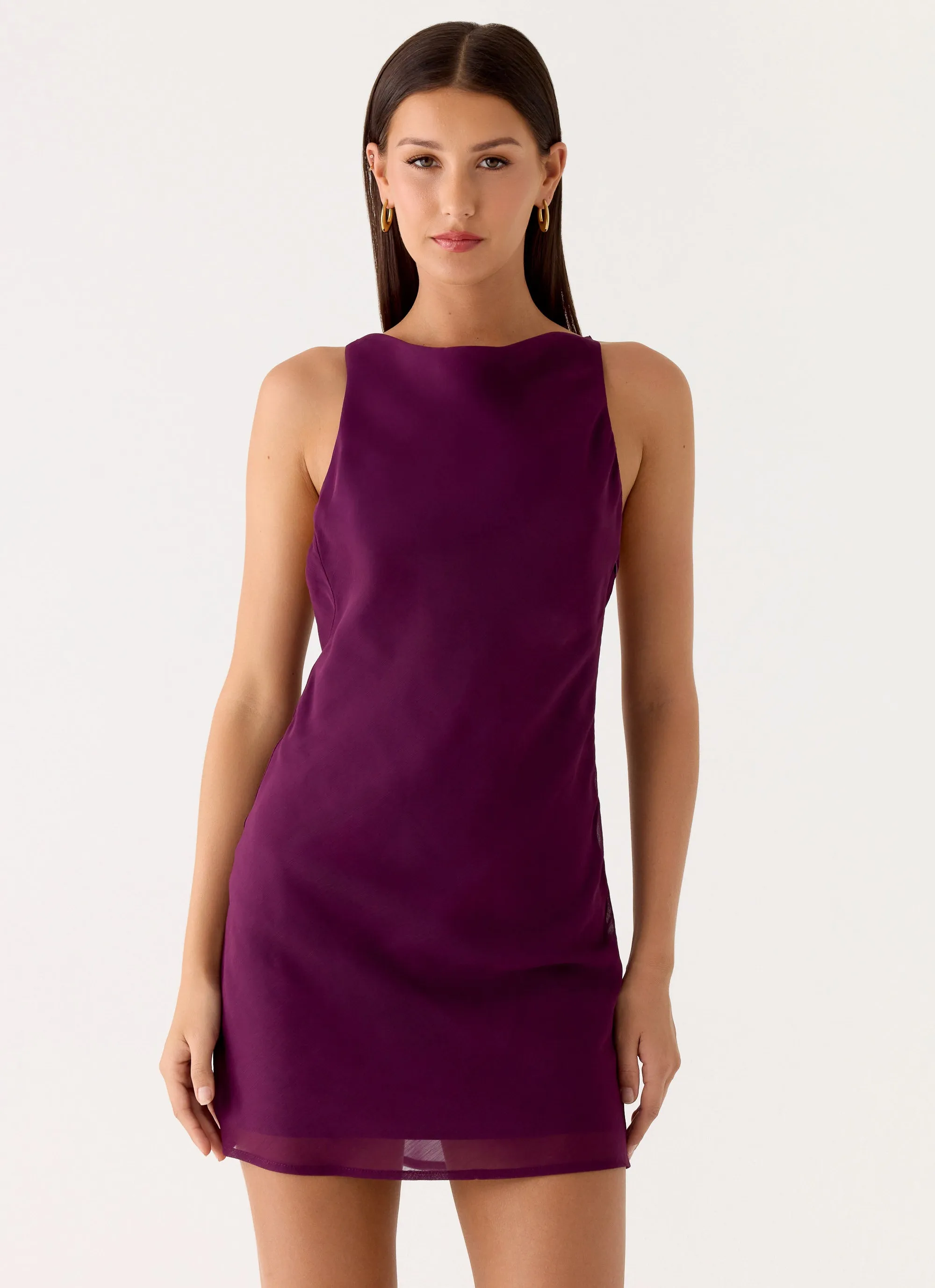 Sunkissed Siren Mini Dress - Plum sold by Peppermayo