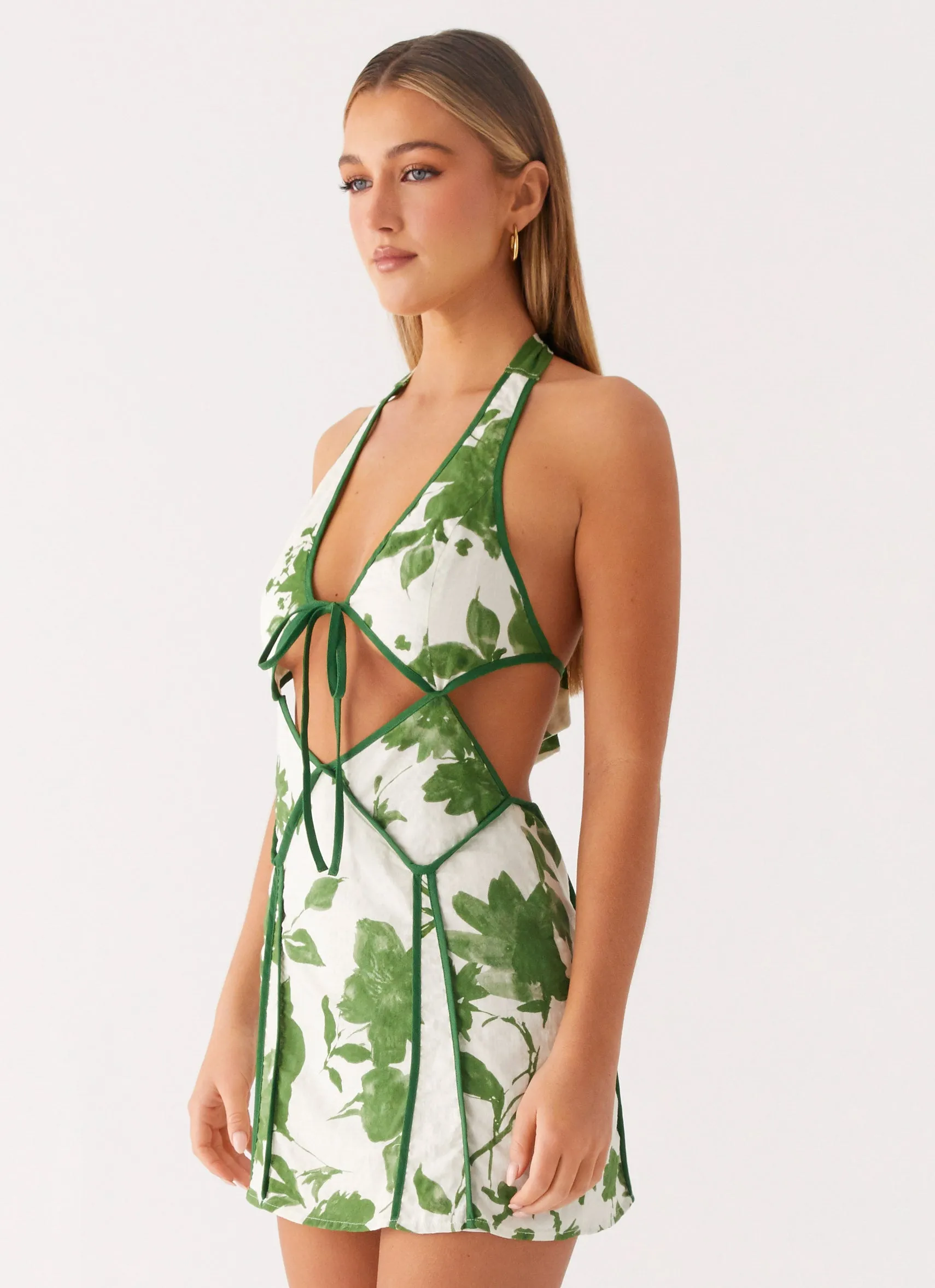Sonnet Cotton Mini Dress - Verdant Bloom sold by Peppermayo