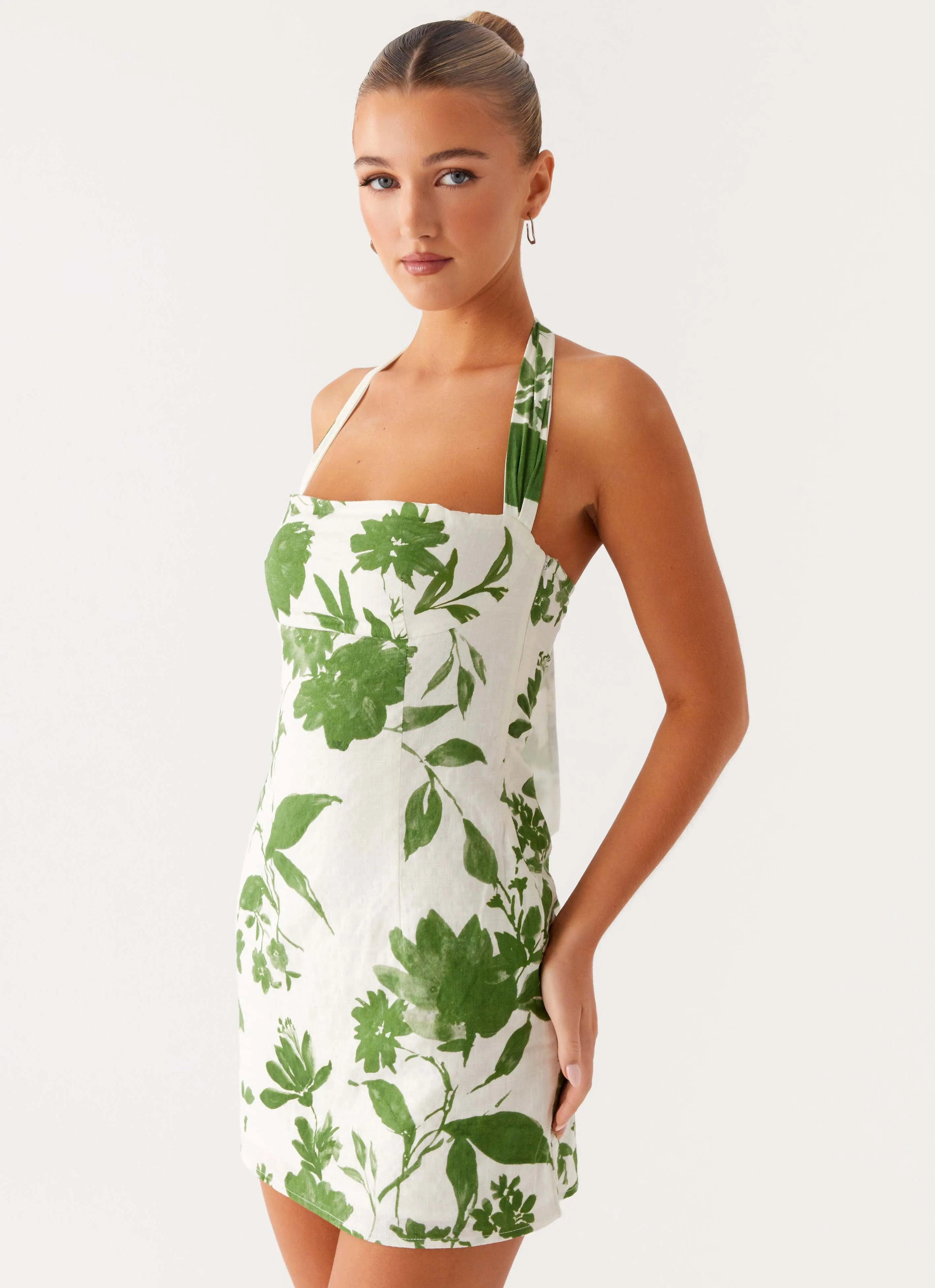 Melora Cotton Mini Dress - Verdant Bloom sold by Peppermayo