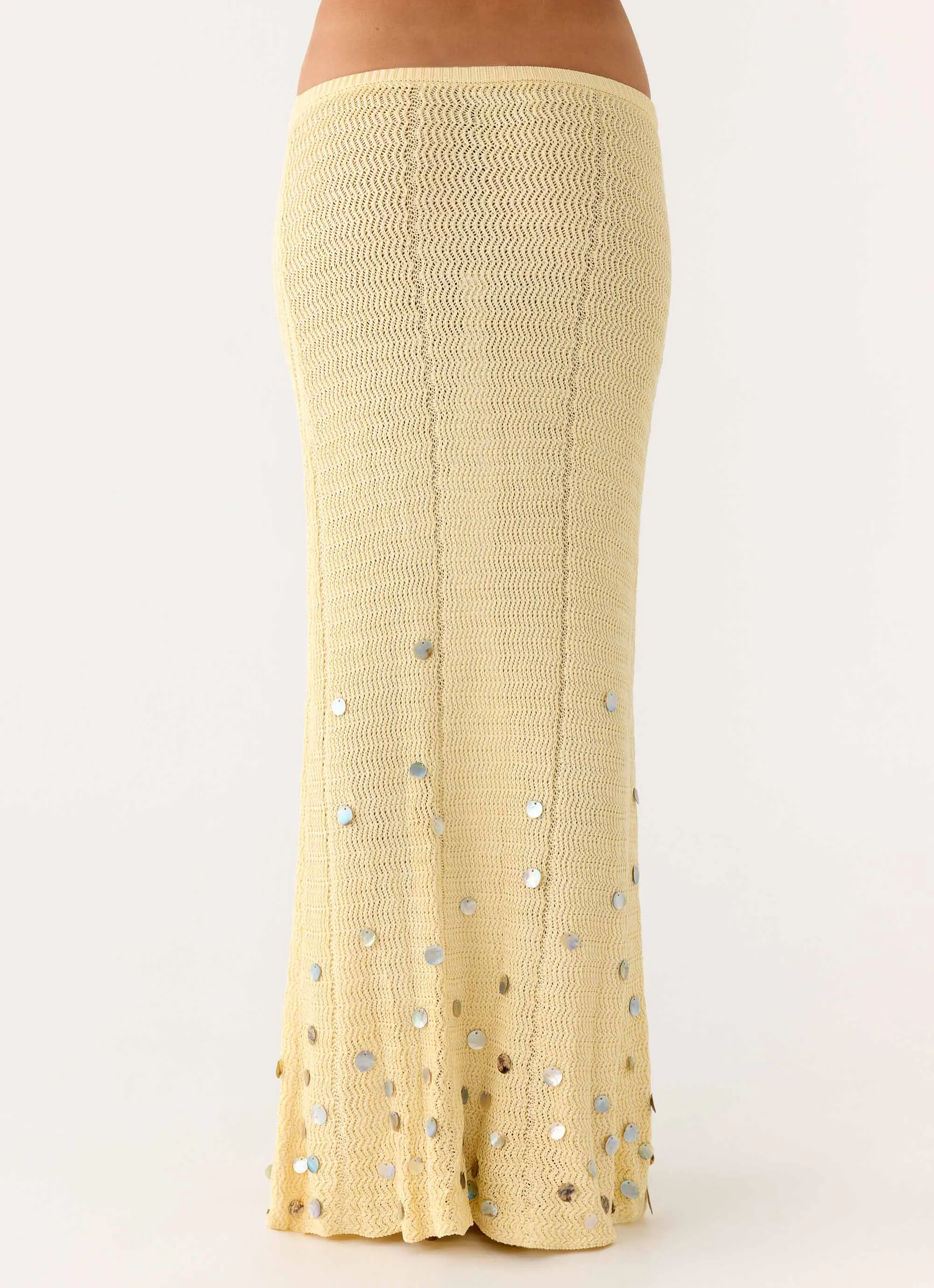Adelaida Beaded Crochet Maxi Skirt - Yellow sold by Peppermayo product image thumbnail 5
