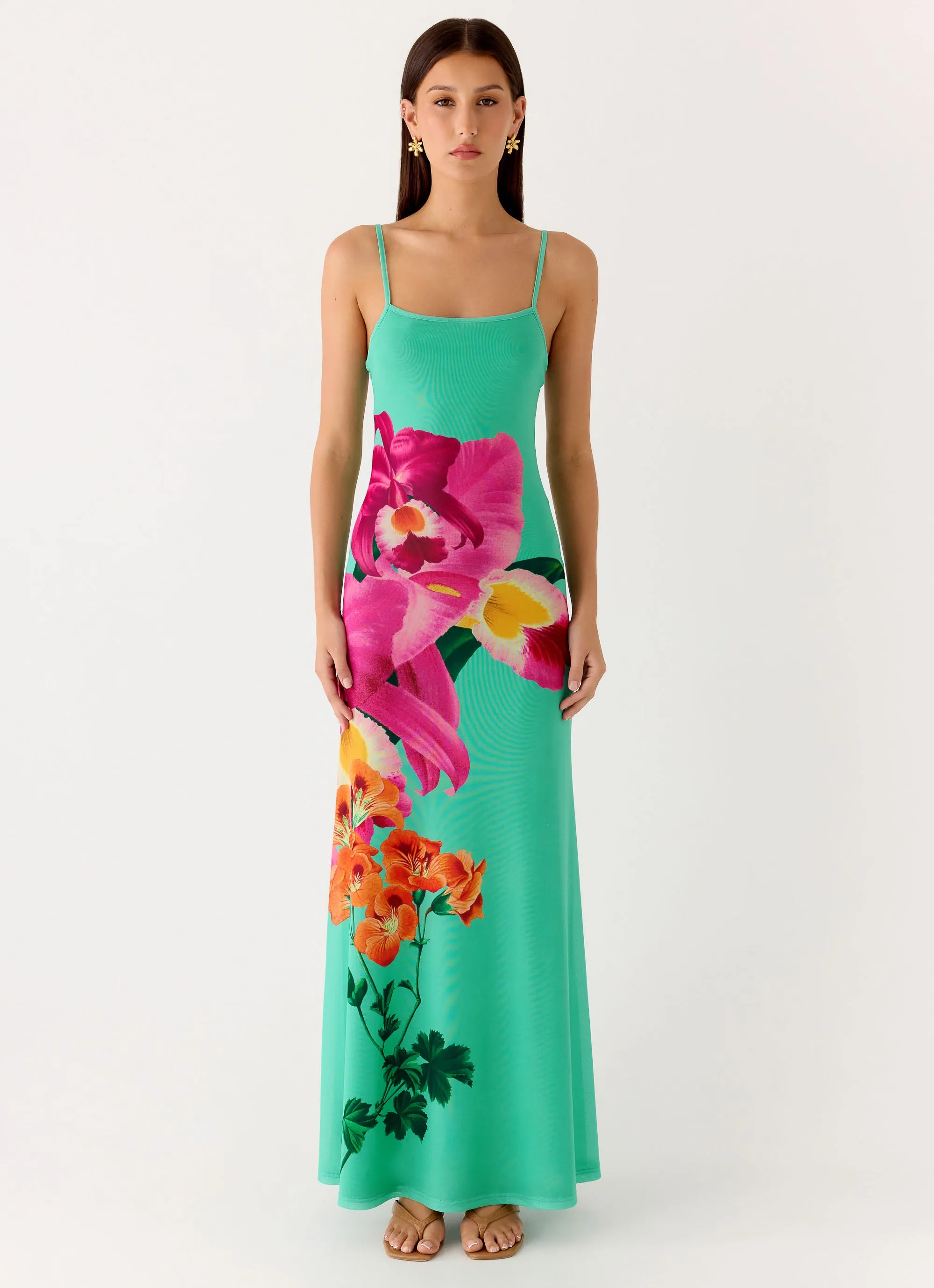 Everett Maxi Dress - Jungle Bloom sold by Peppermayo