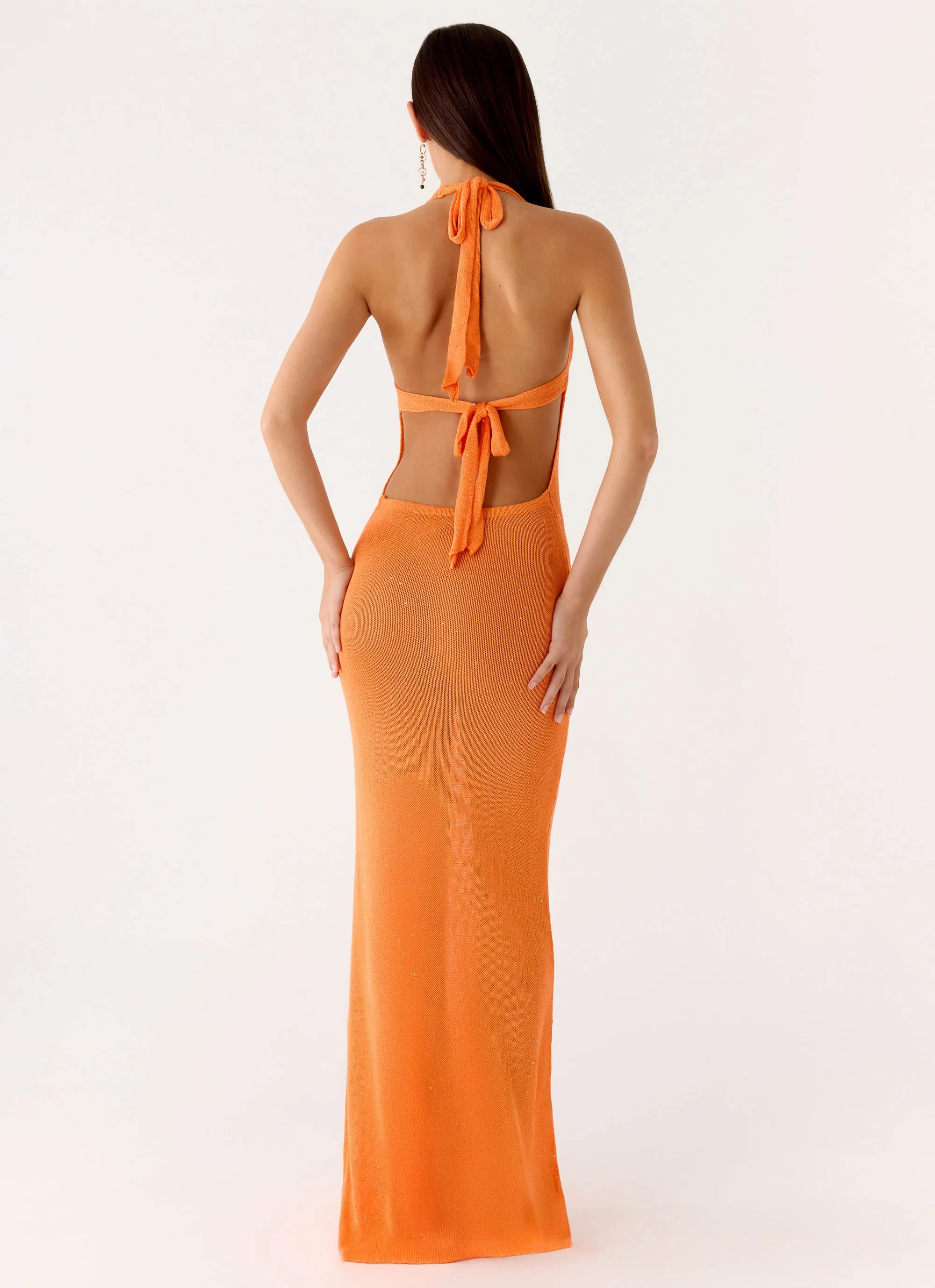Delfina Cowl Knit Maxi Dress - Orange sold by Peppermayo product image thumbnail 3
