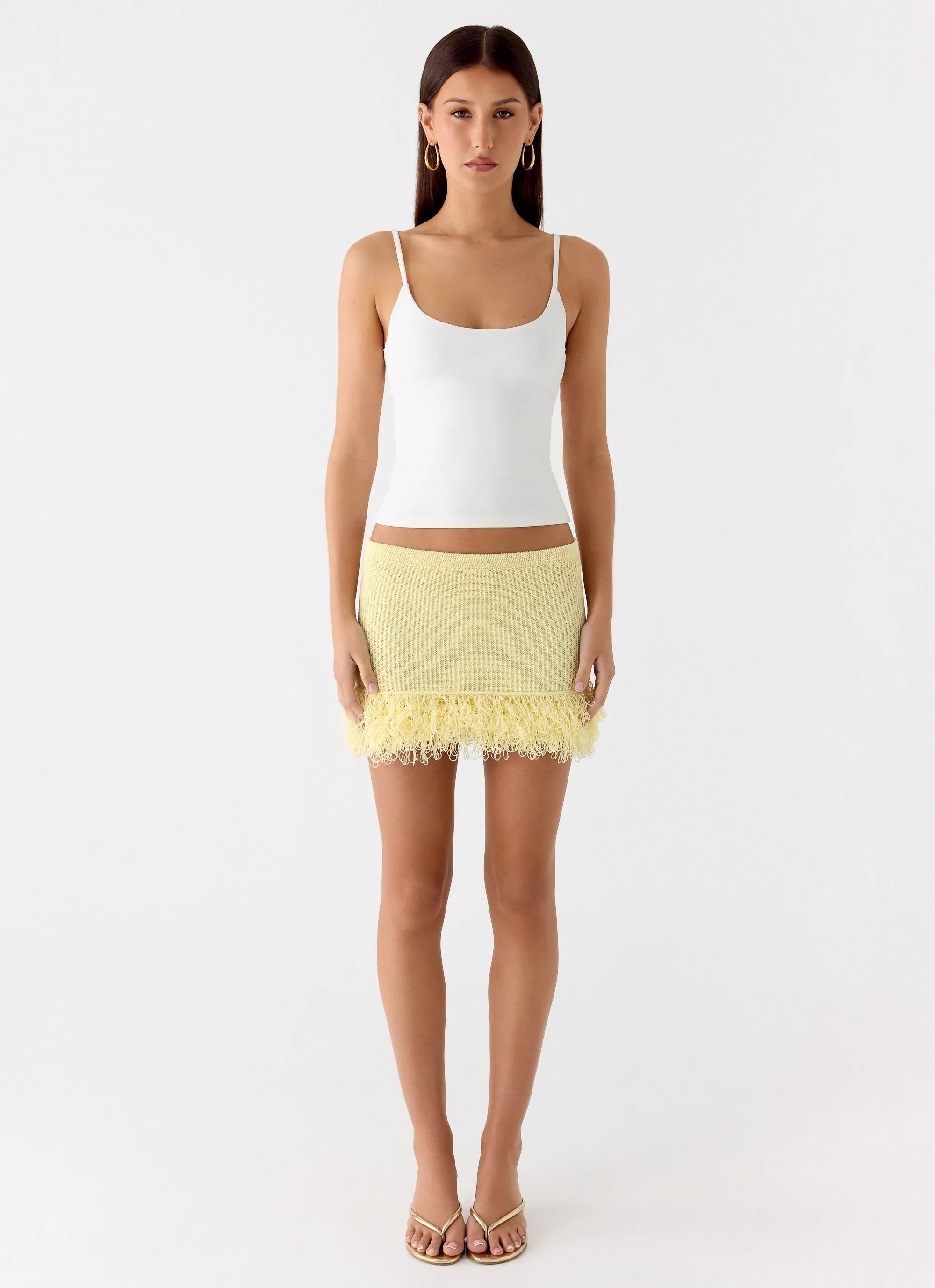 Elyssa Knit Mini Skirt - Lemon sold by Peppermayo product image thumbnail 4