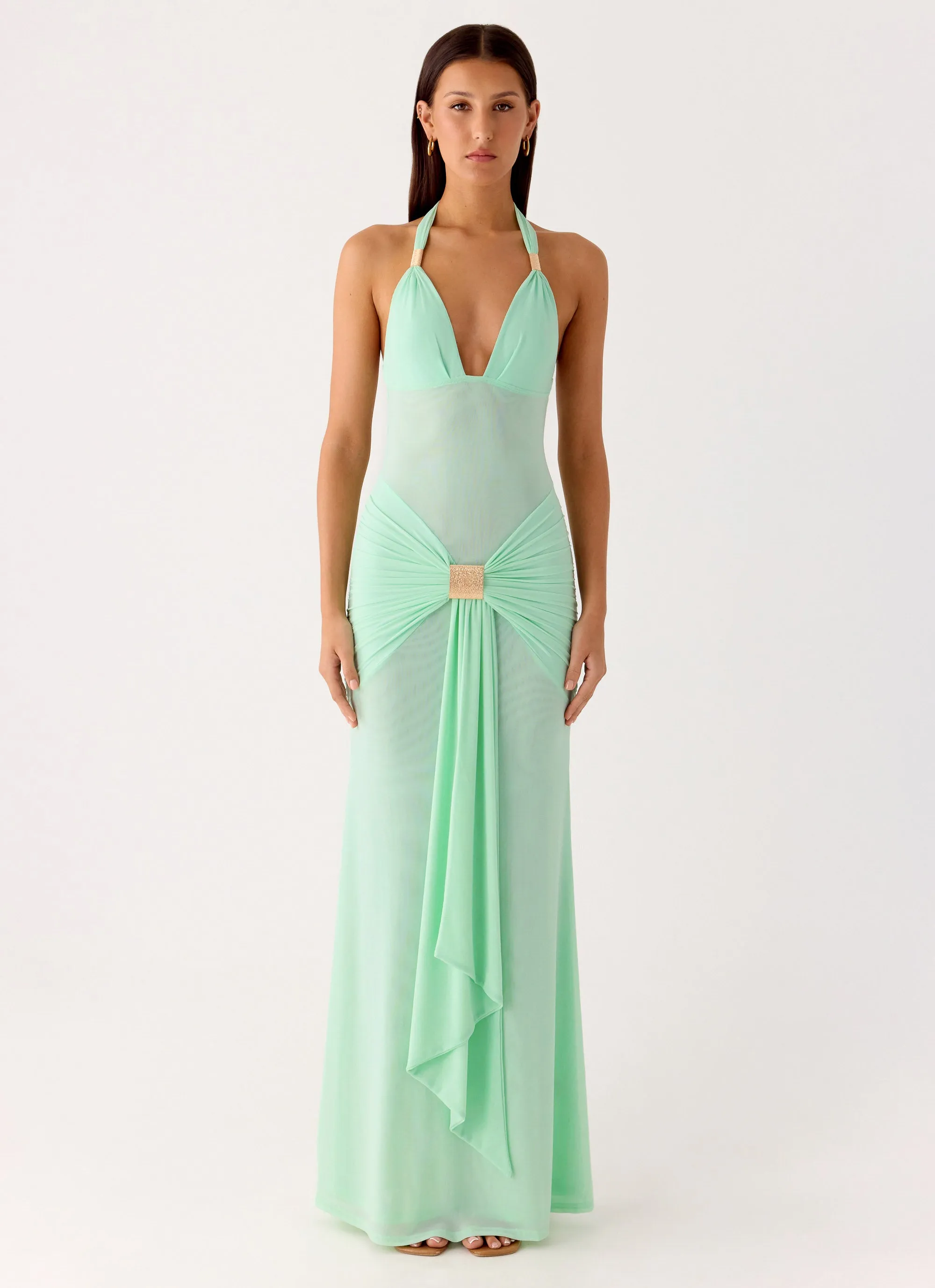 Miyah Halter Hardware Maxi Dress - Mint Blue sold by Peppermayo product image thumbnail 3