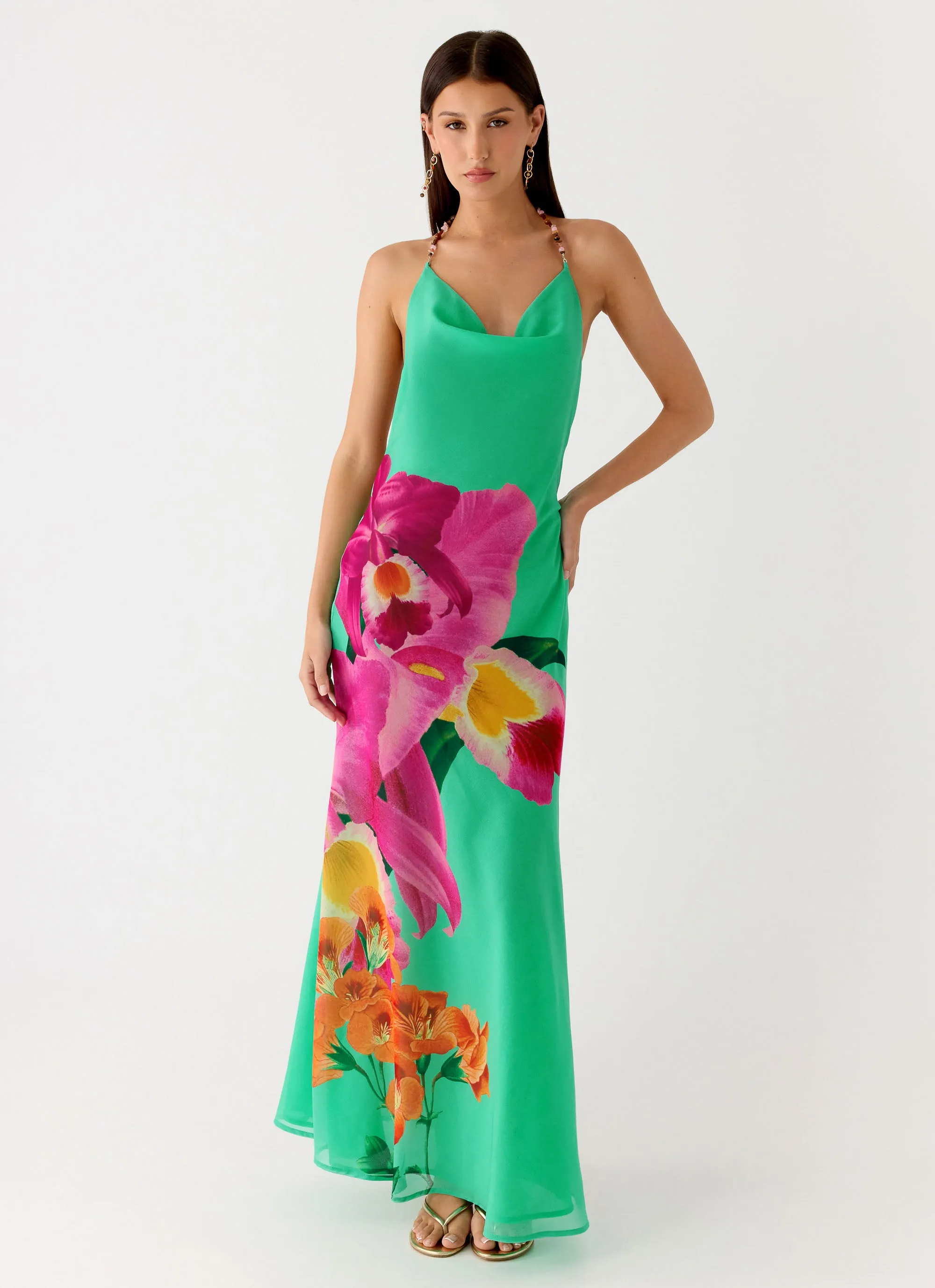 Morning Crush Cowl Maxi Dress - Jungle Bloom sold by Peppermayo product image thumbnail 5