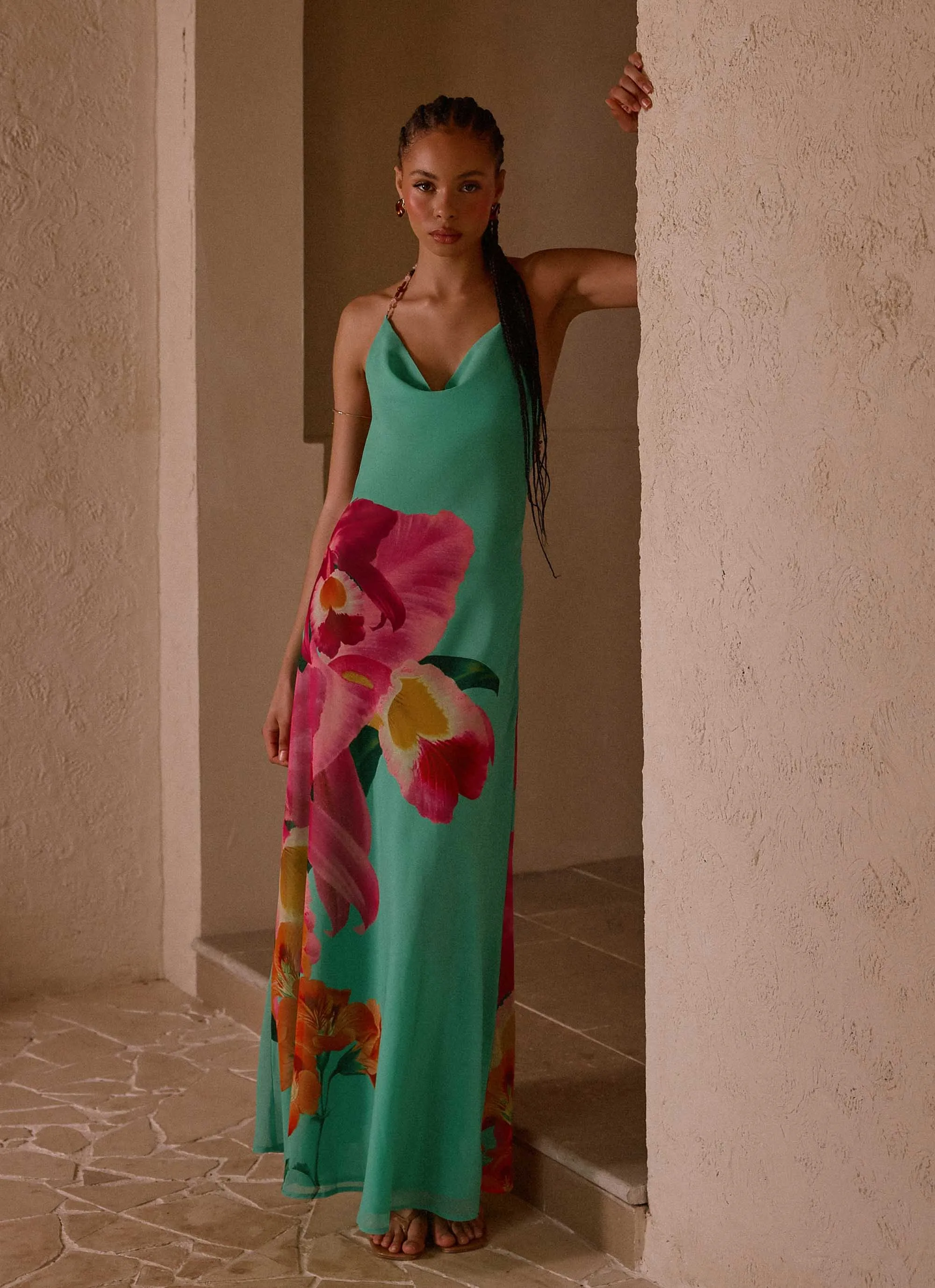 Morning Crush Cowl Maxi Dress - Jungle Bloom sold by Peppermayo product image thumbnail 2