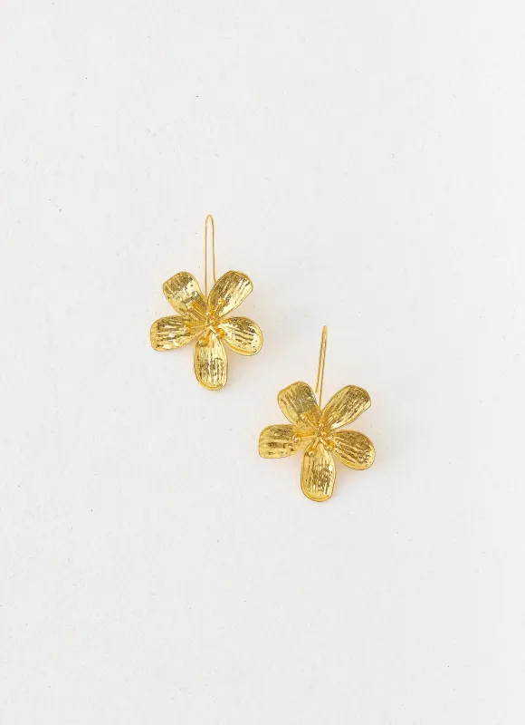 Botanica Drop Earrings - Gold sold by Peppermayo