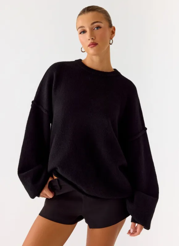 Jack Oversized Knit Sweater - Black sold by Peppermayo