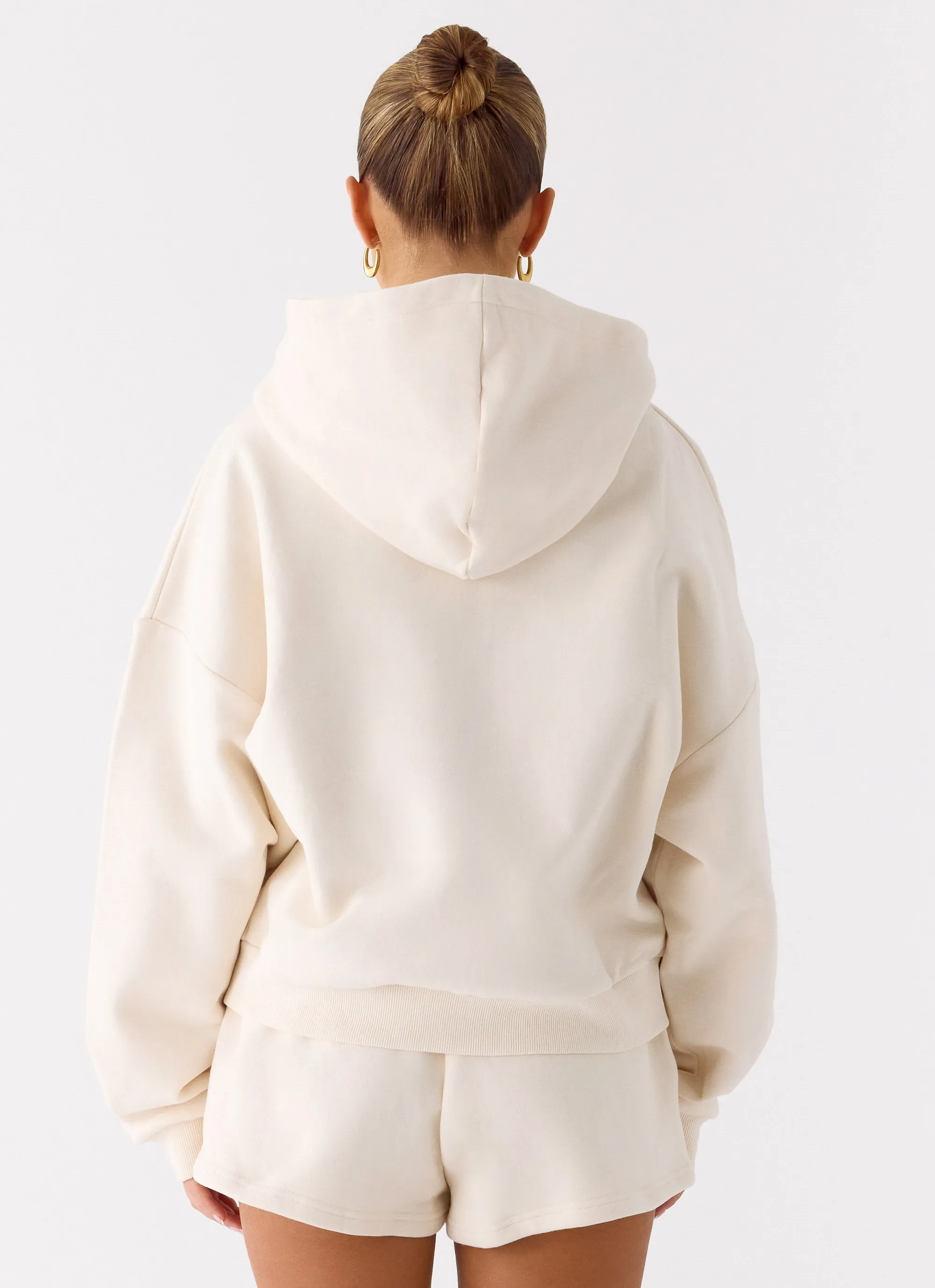 Signature Double Zip Up Hoodie - Cream sold by Peppermayo product image thumbnail 4