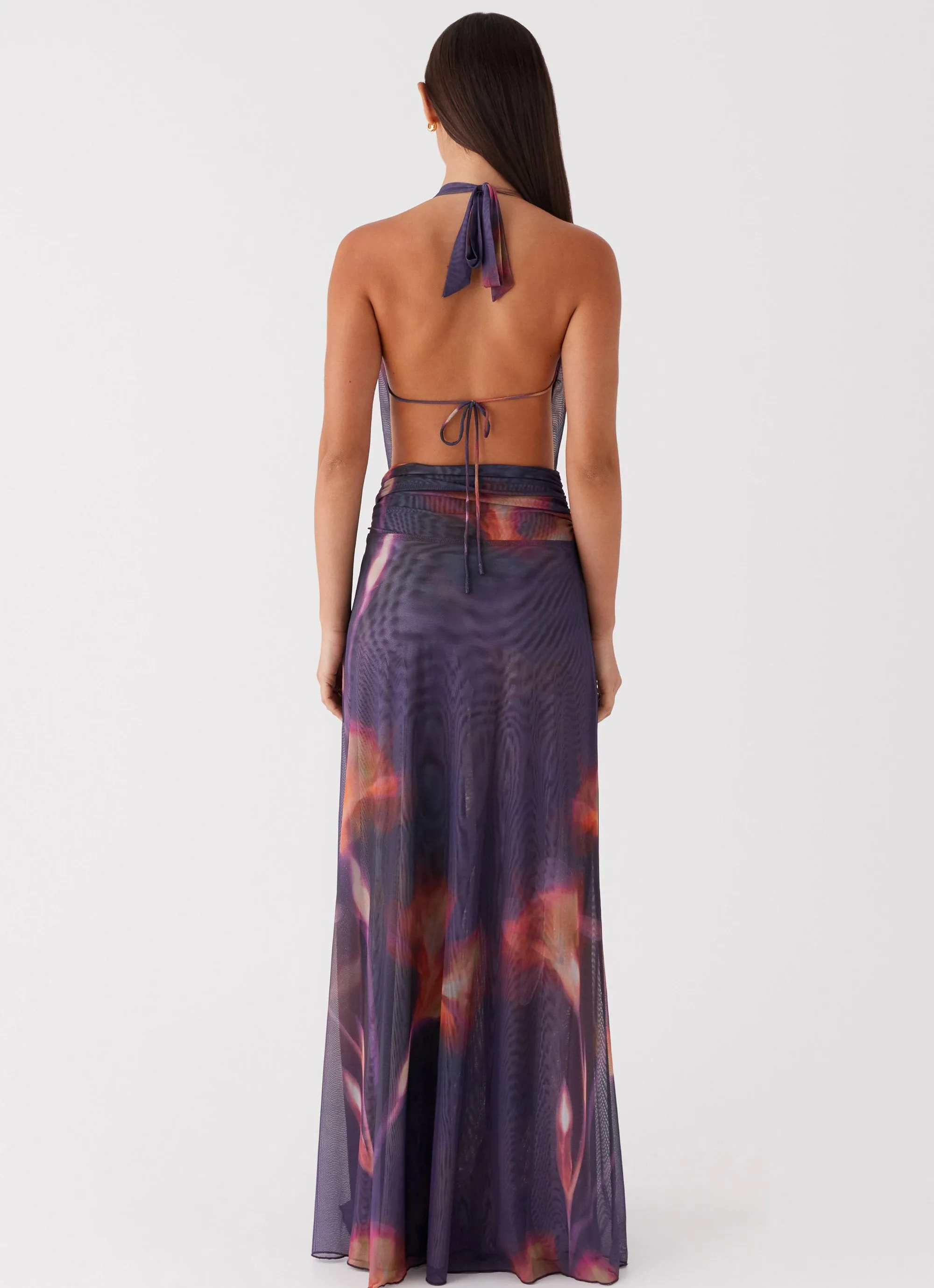 Elysia Mesh Maxi Dress - Midnight Bloom sold by Peppermayo product image thumbnail 4