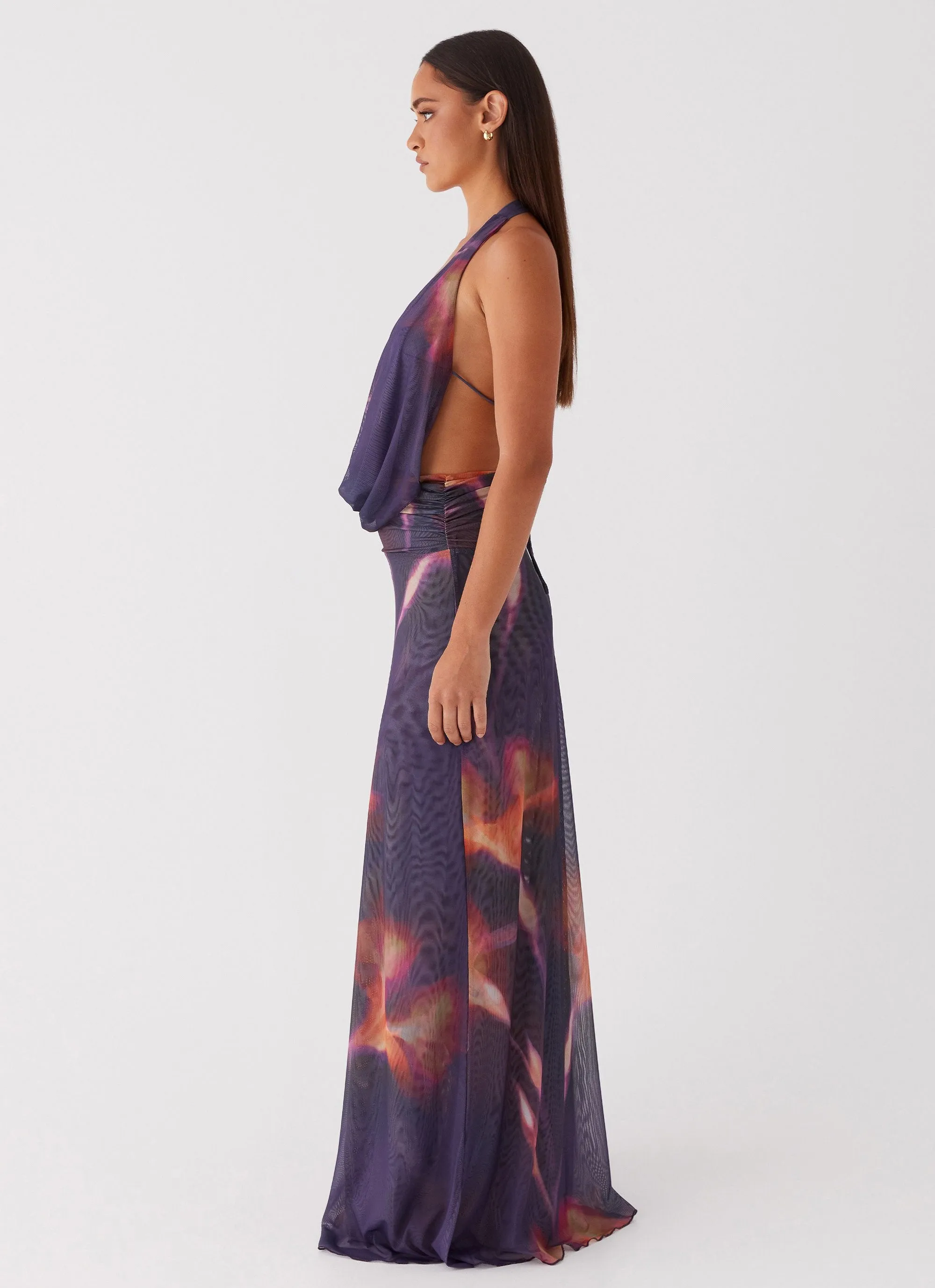 Elysia Mesh Maxi Dress - Midnight Bloom sold by Peppermayo product image thumbnail 3