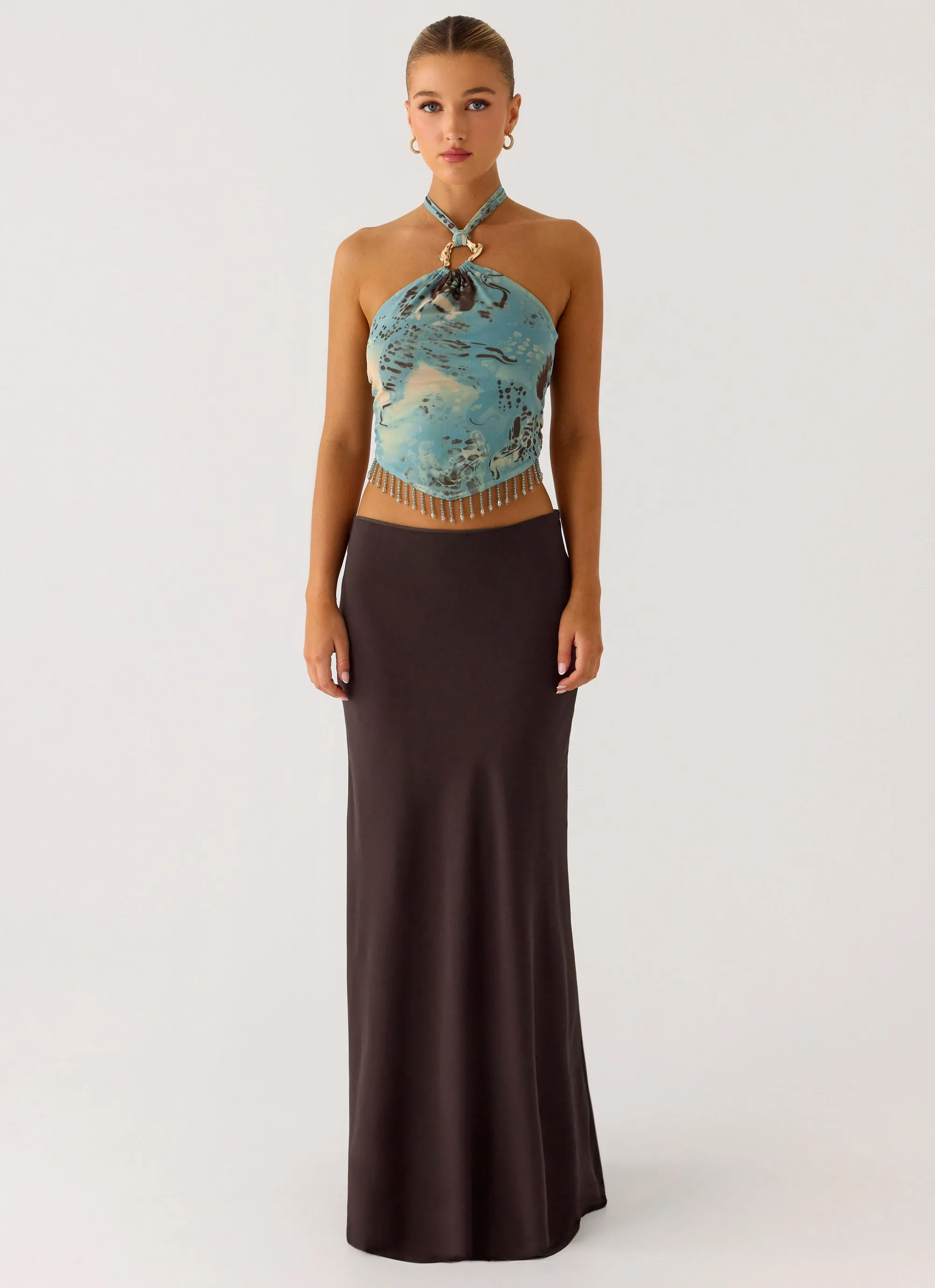 Star Girl Chiffon Maxi Skirt - Cool Chocolate sold by Peppermayo product image thumbnail 5