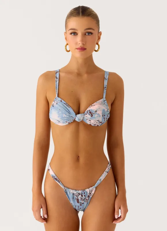 Tainy Scrunch Bikini Bottoms - Aqua Blur sold by Peppermayo