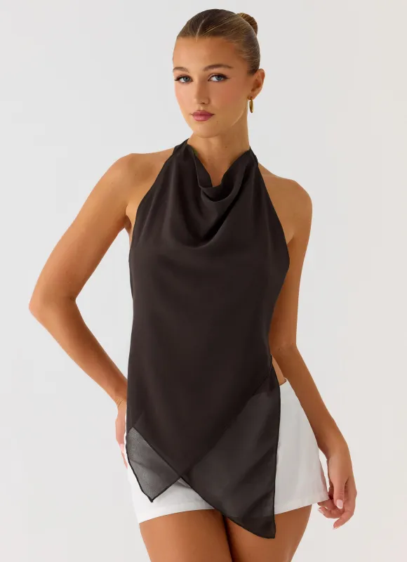 Altego Layered Backless Top - Cool Chocolate sold by Peppermayo