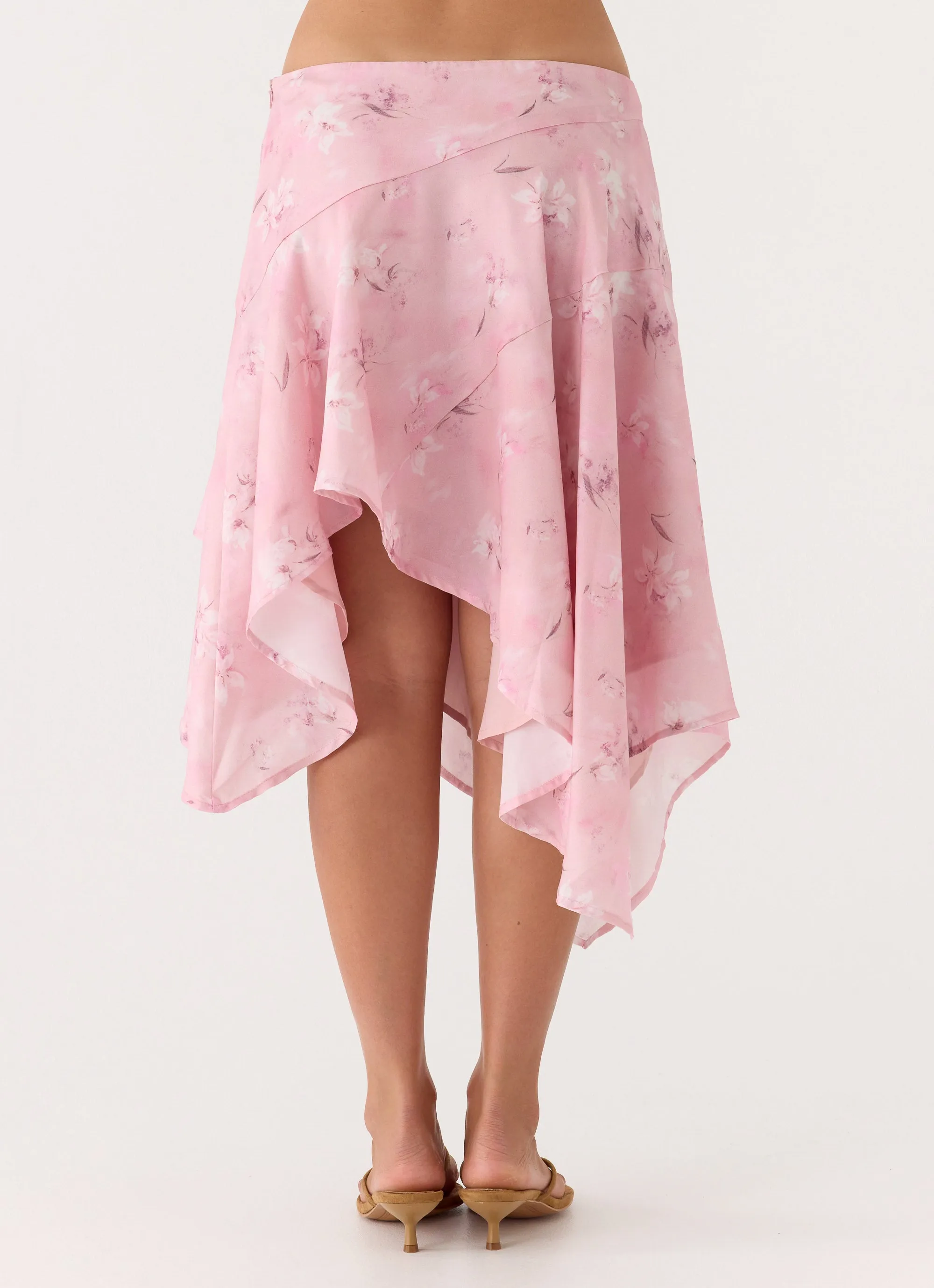 Kia Low Rise Asymmetrical Midi Skirt - Vintage Floral sold by Peppermayo product image thumbnail 4