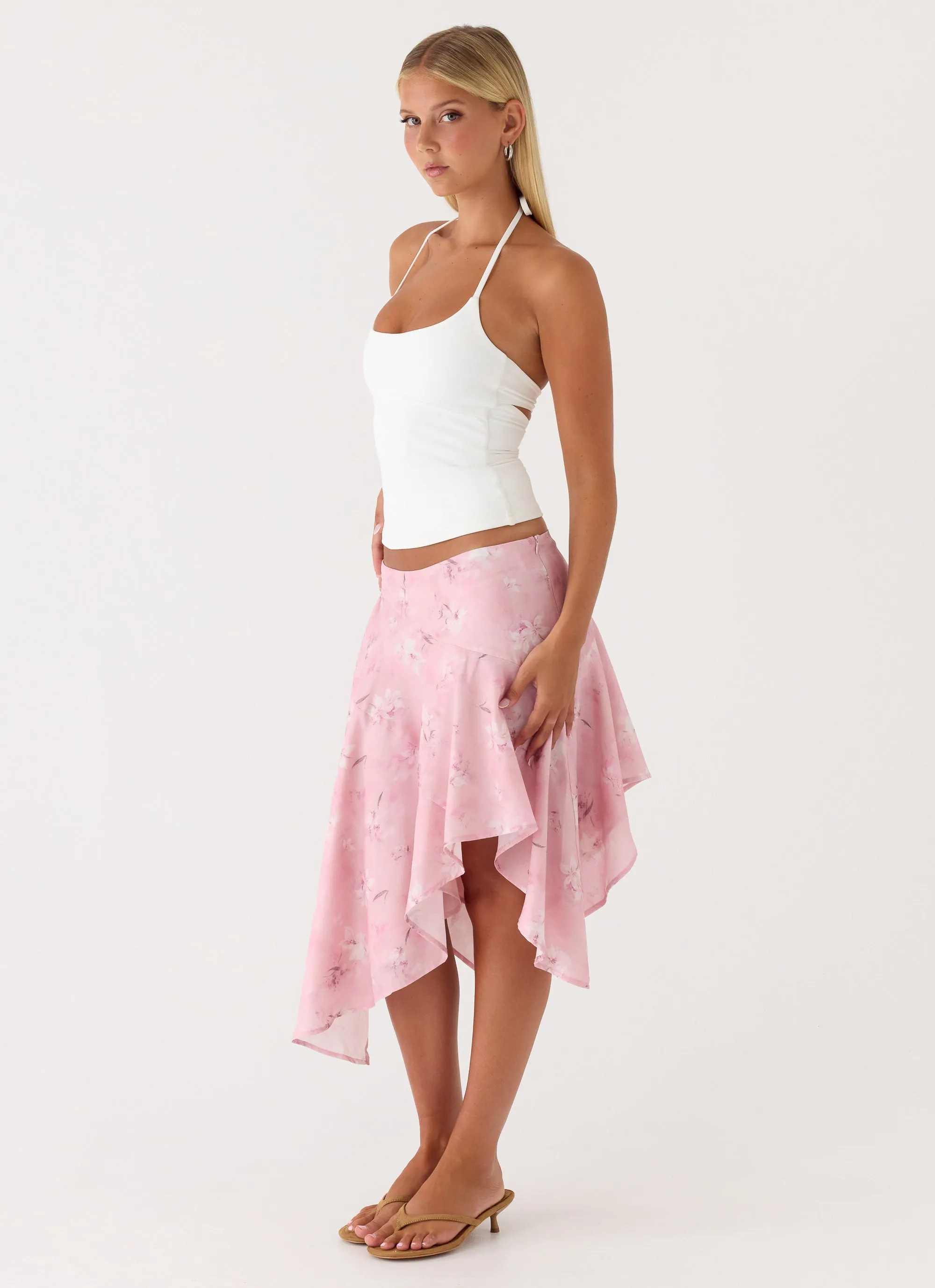 Kia Low Rise Asymmetrical Midi Skirt - Vintage Floral sold by Peppermayo product image thumbnail 5
