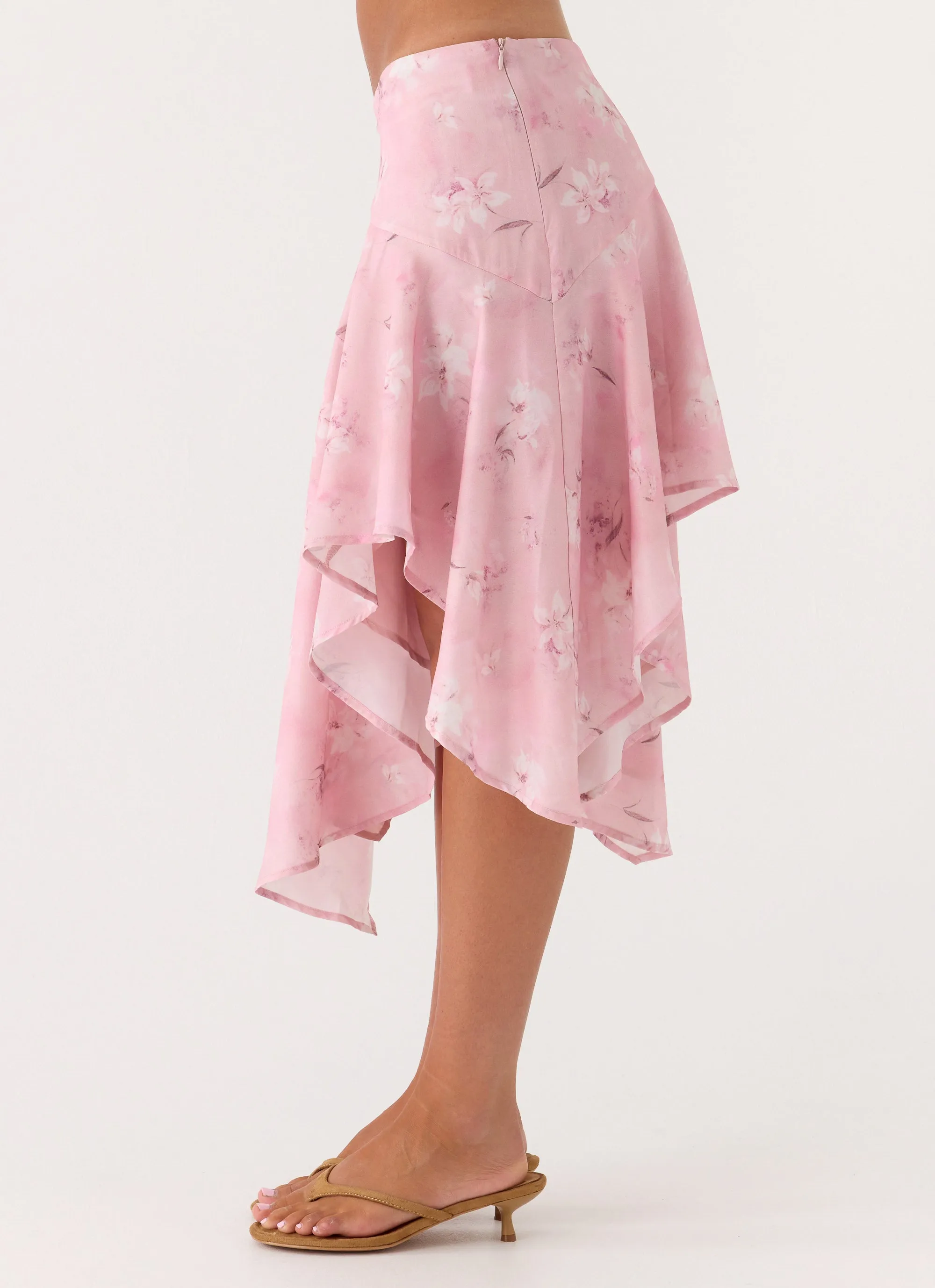 Kia Low Rise Asymmetrical Midi Skirt - Vintage Floral sold by Peppermayo product image thumbnail 3