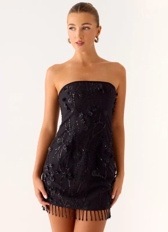 Wear My Kiss Mini Dress - Black sold by Peppermayo