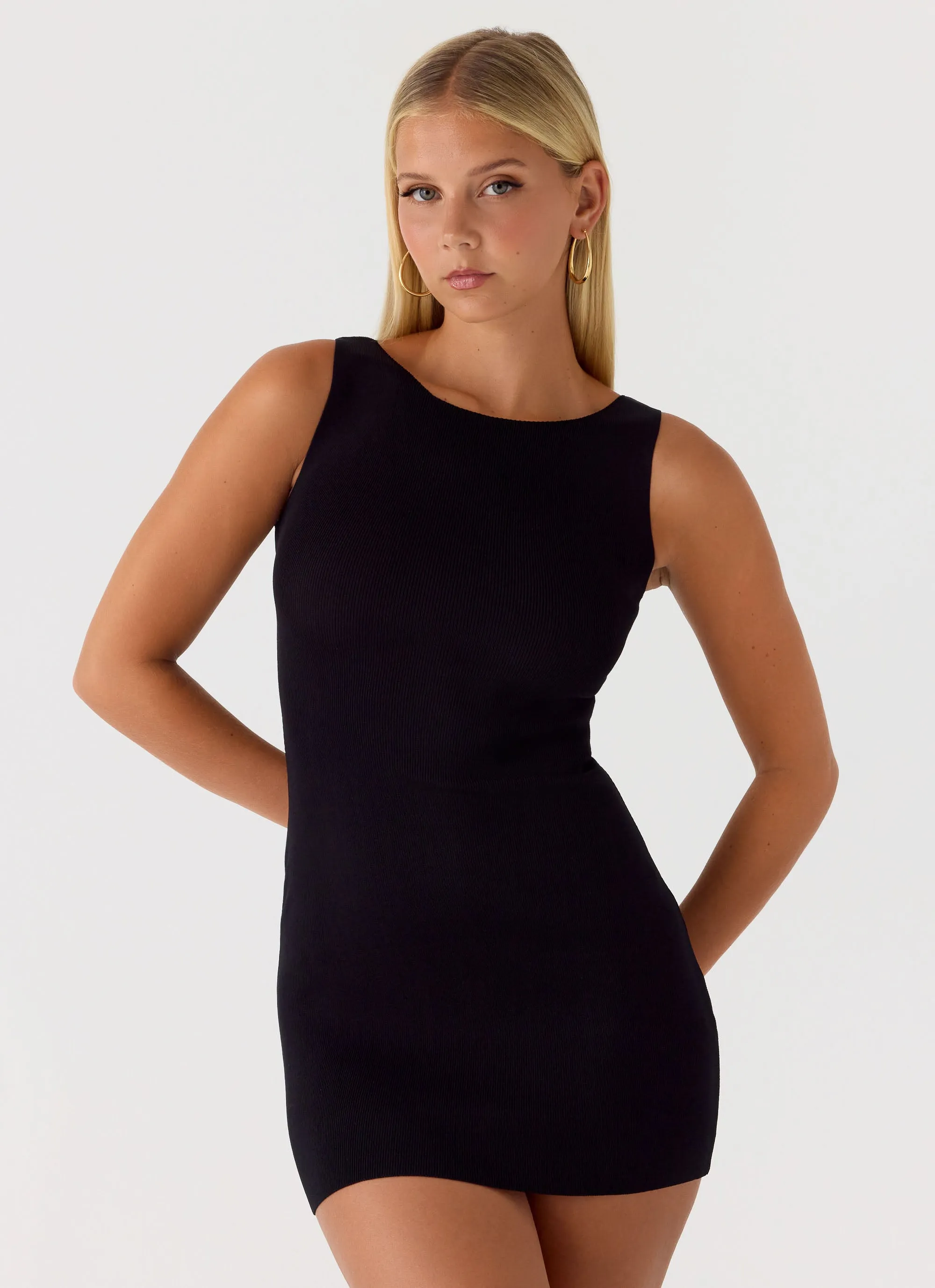 Amaris Knit Mini Dress - Black sold by Peppermayo product image thumbnail 5