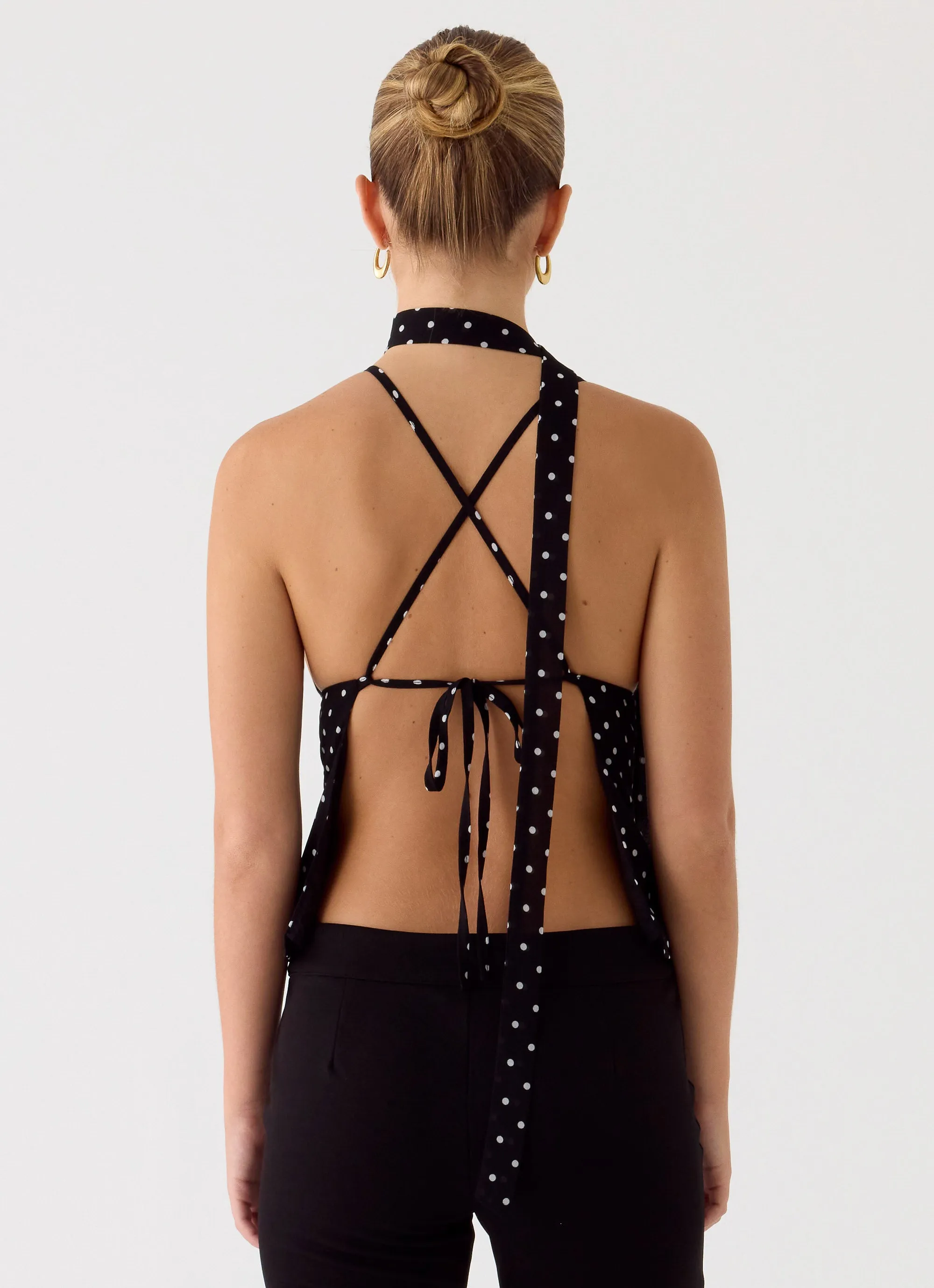 Quiero Backless Top - Black Polkadot sold by Peppermayo product image thumbnail 3