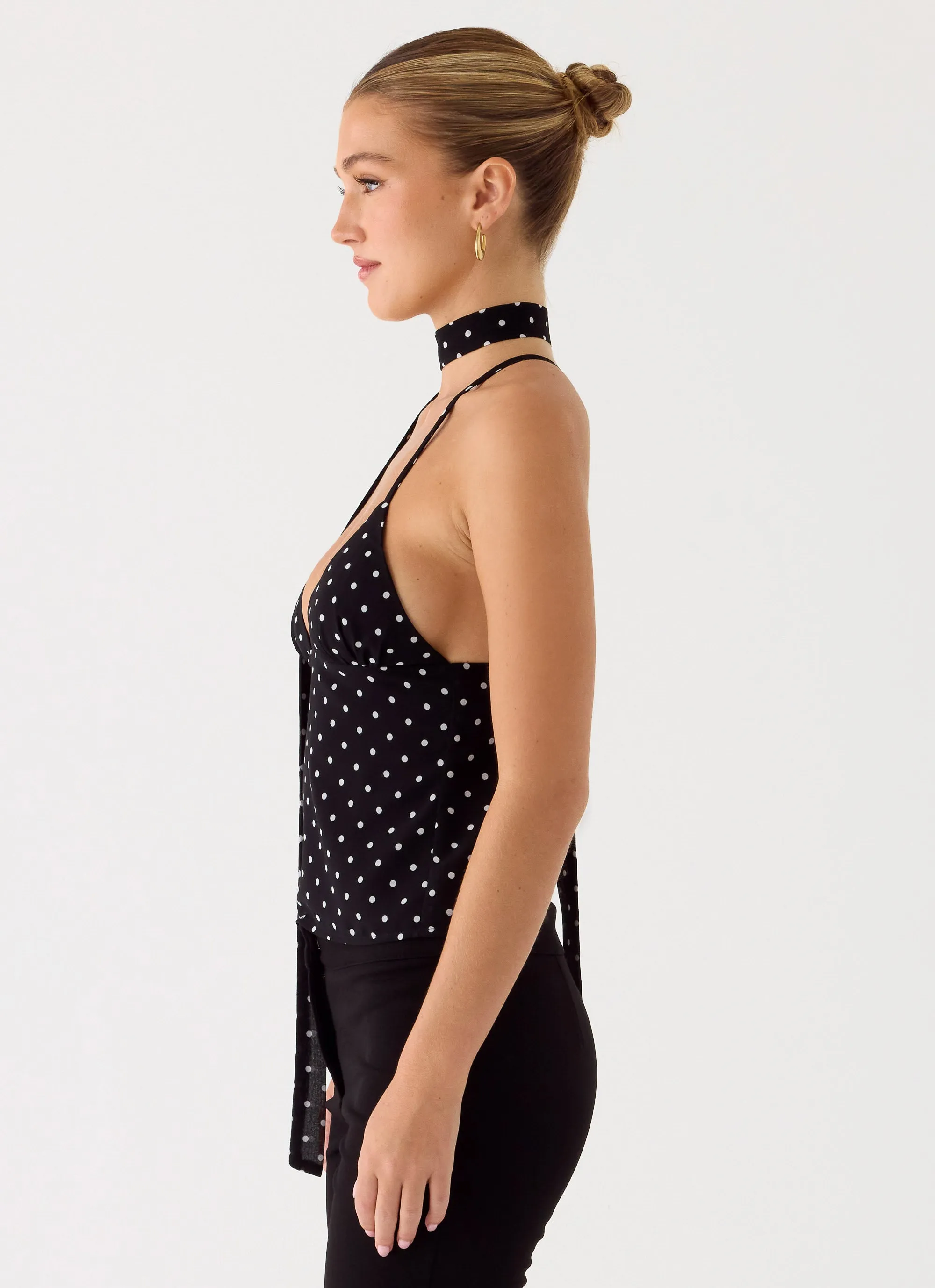 Quiero Backless Top - Black Polkadot sold by Peppermayo product image thumbnail 2