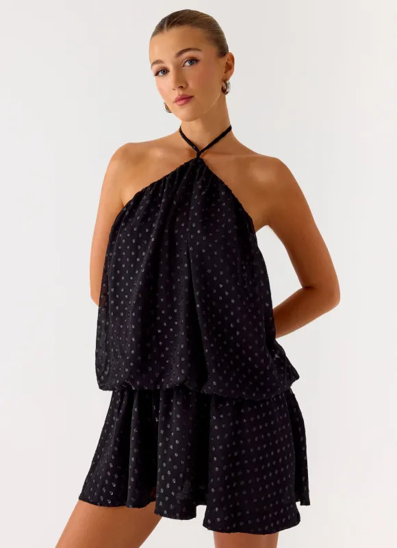 Bet You Wanna Mini Dress - Black made by Peppermayo