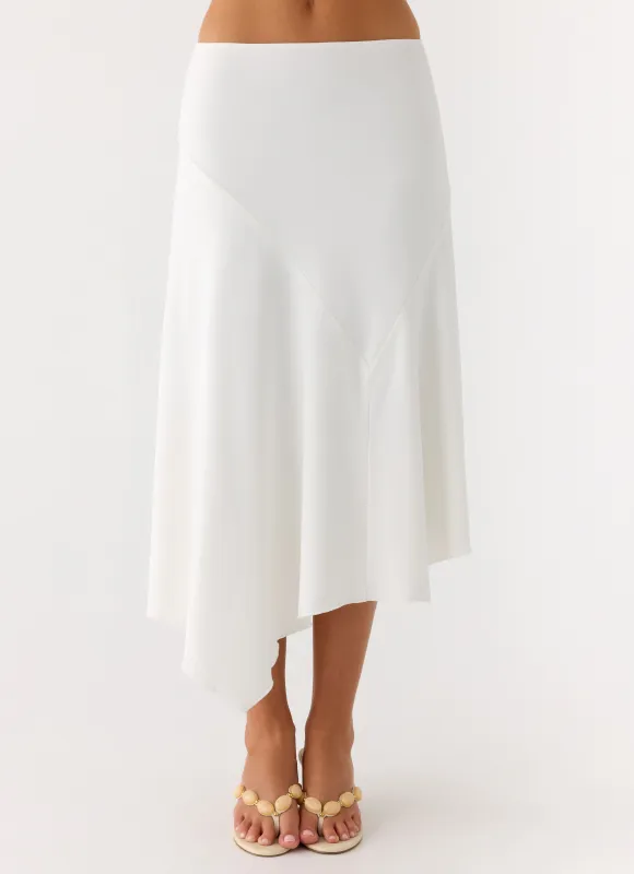 Ignite It Midi Skirt - White sold by Peppermayo