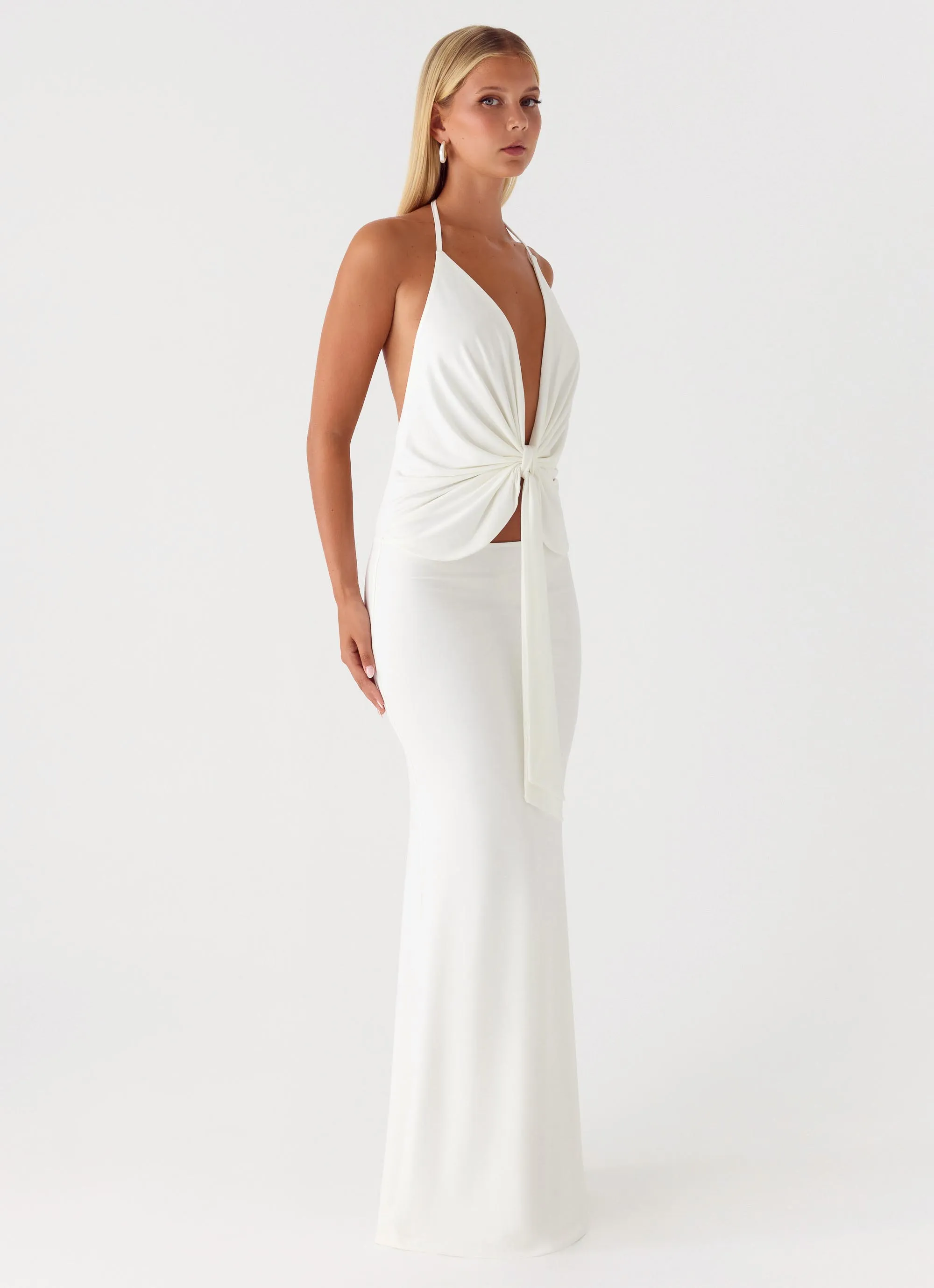 Undercover Maxi Dress - White sold by Peppermayo