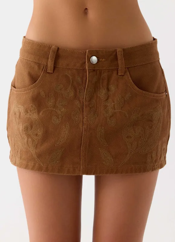 Maeve Mini Skirt - Tan sold by Peppermayo