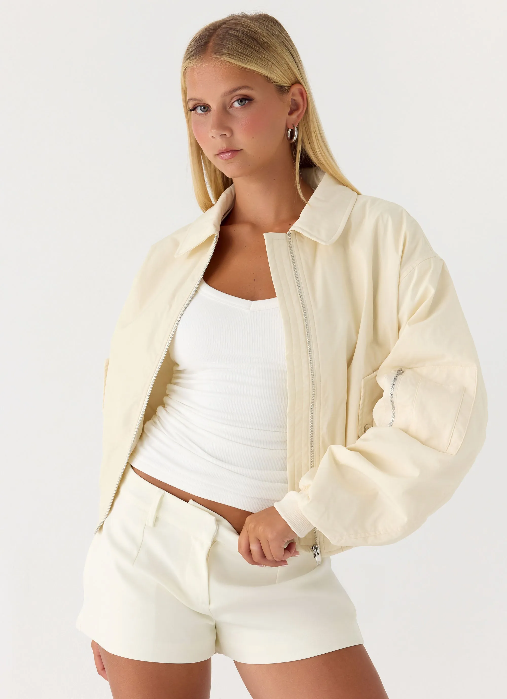 Jameson Bomber Jacket - Ivory sold by Peppermayo product image thumbnail 5