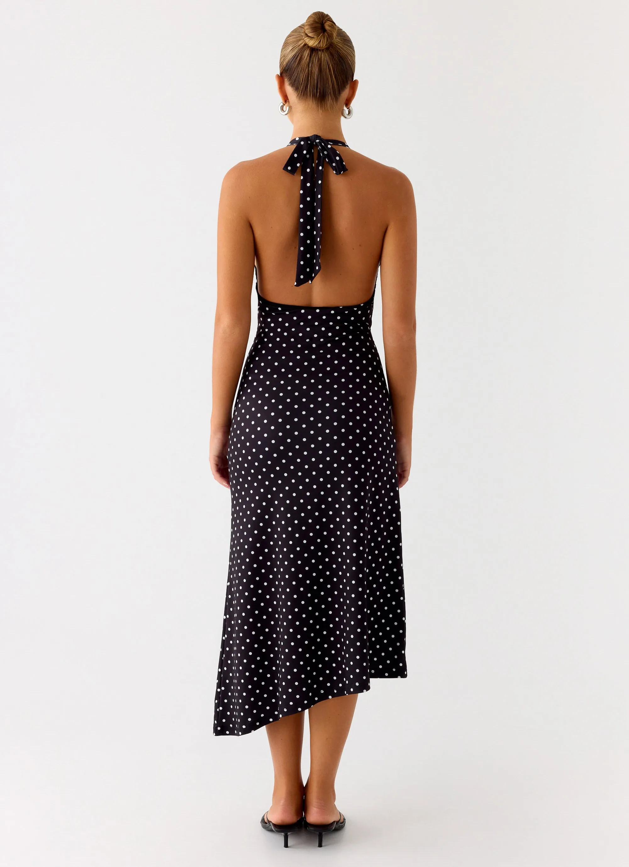 Illuminate Halter Midi Dress - Black Polkadot sold by Peppermayo product image thumbnail 5
