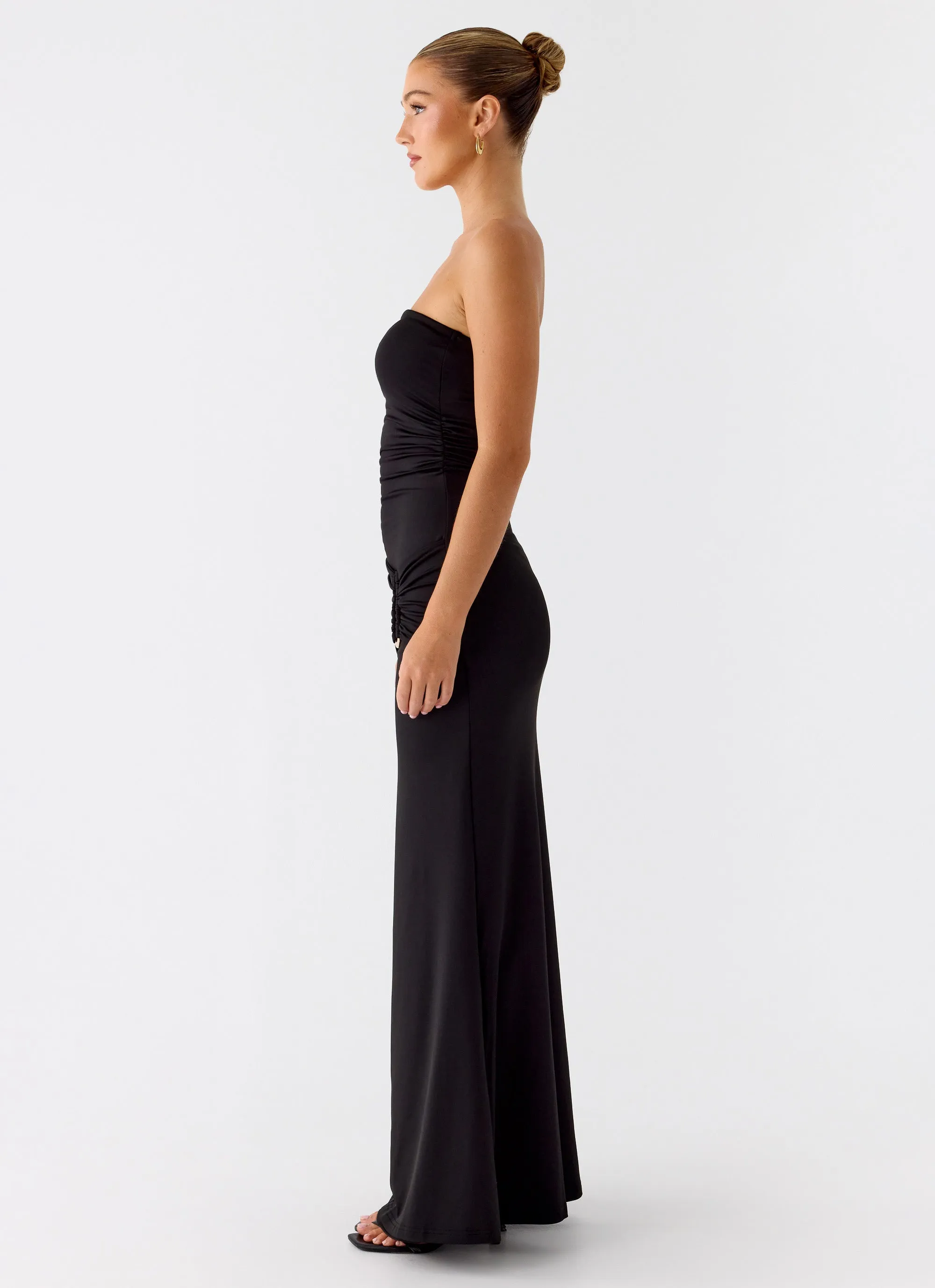 Metal Heart Strapless Maxi Dress - Black sold by Peppermayo product image thumbnail 2
