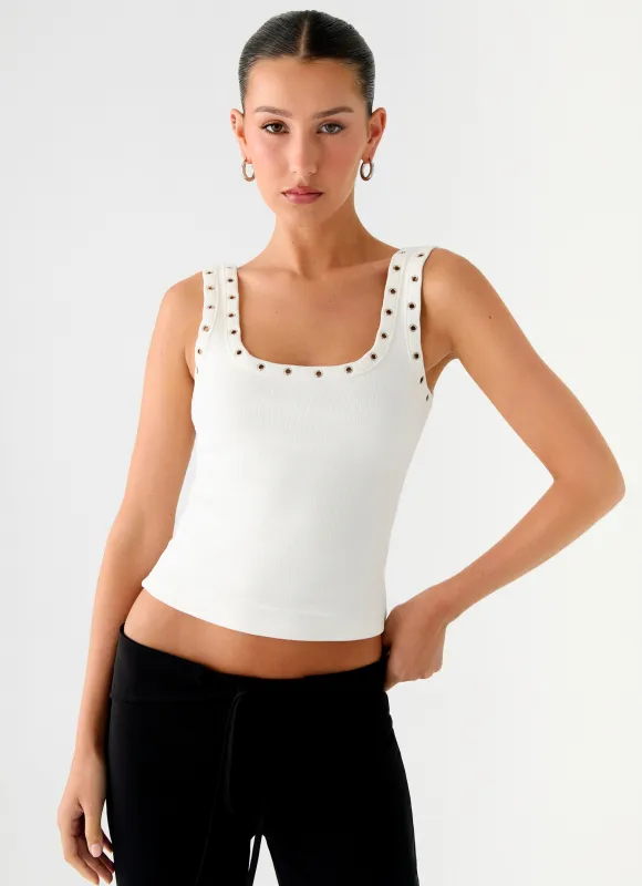 Miliani Eyelet Top - White sold by Peppermayo