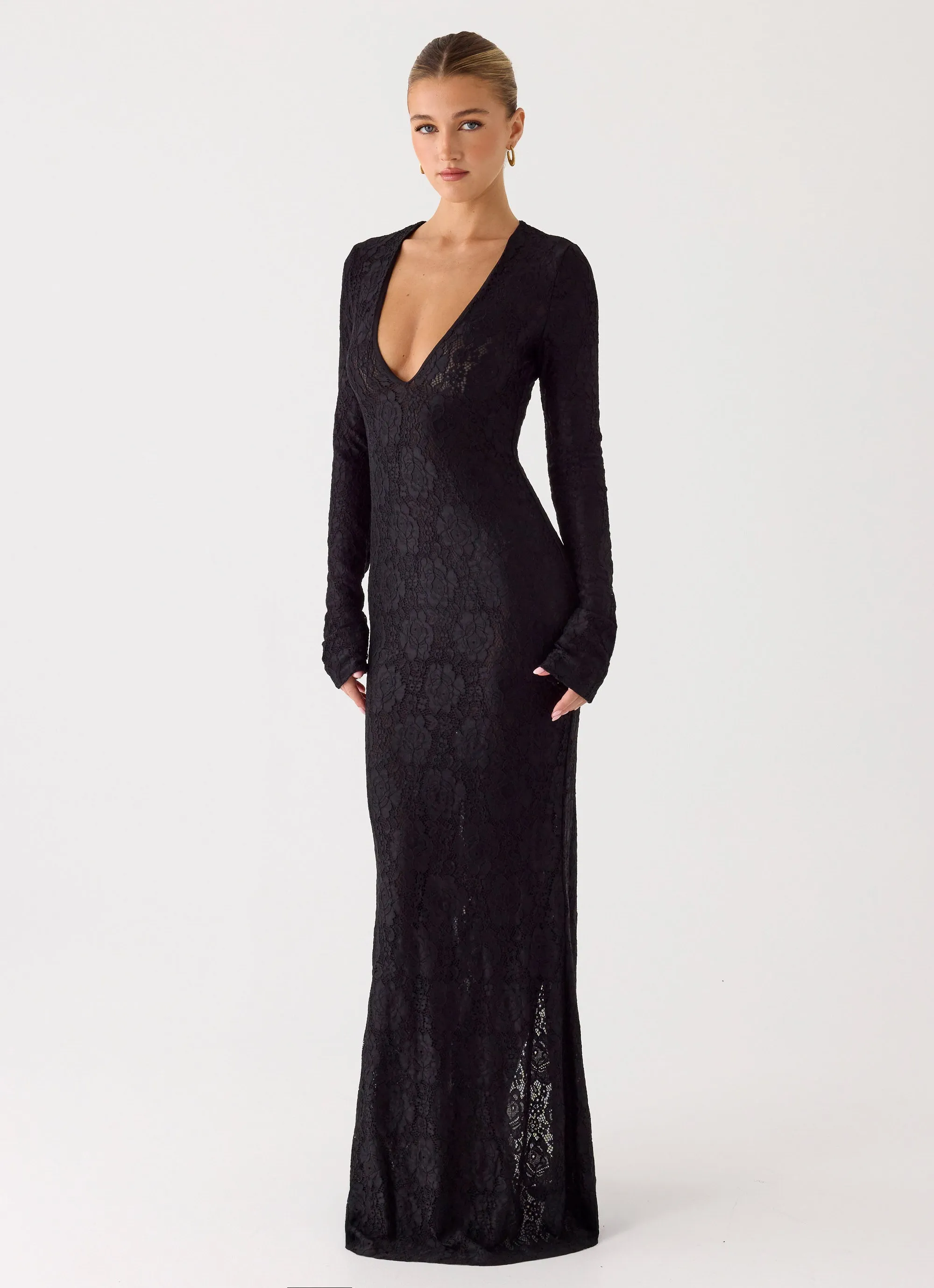 Astoria Long Sleeve Maxi Dress - Black sold by Peppermayo product image thumbnail 5