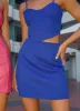 Seymour Mini Skirt - Cobalt sold by Peppermayo