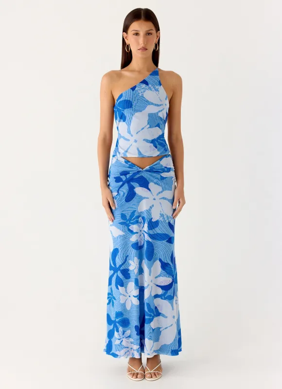 Briene Maxi Skirt - Sea Blue sold by Peppermayo