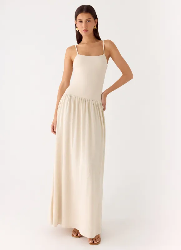 Ali Linen Maxi Dress - Oatmeal sold by Peppermayo