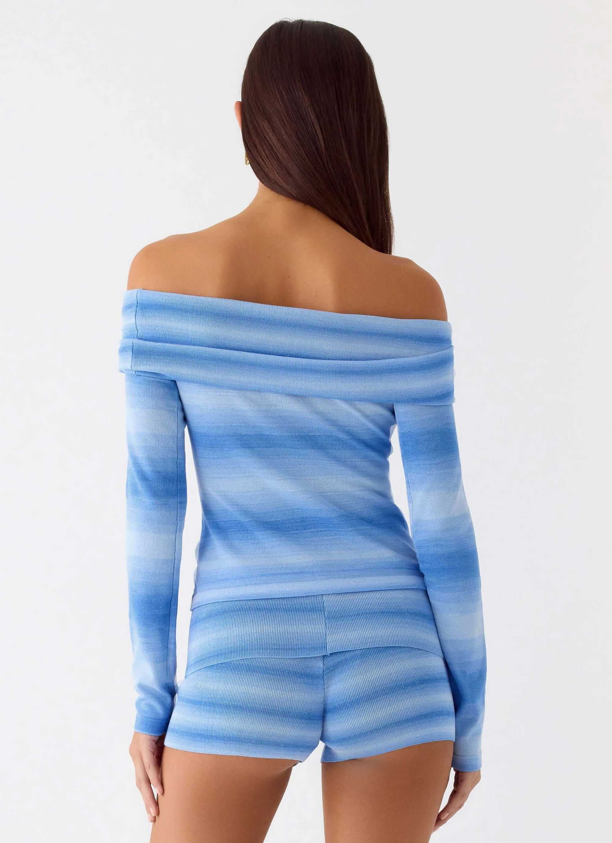La Luna Bardot Knit Top - Cerulean sold by Peppermayo product image thumbnail 3