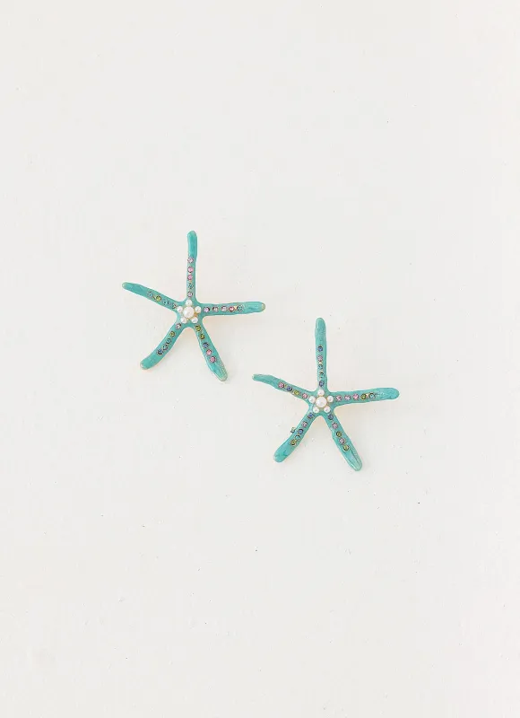 Ocean Glint Earrings - Blue sold by Peppermayo