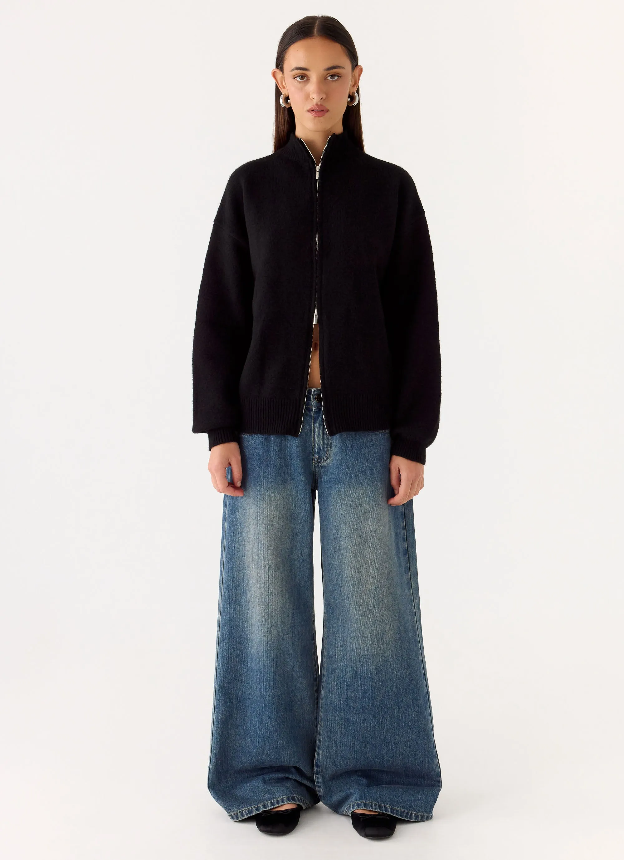Davy Knit Zip Jacket - Black sold by Peppermayo product image thumbnail 2