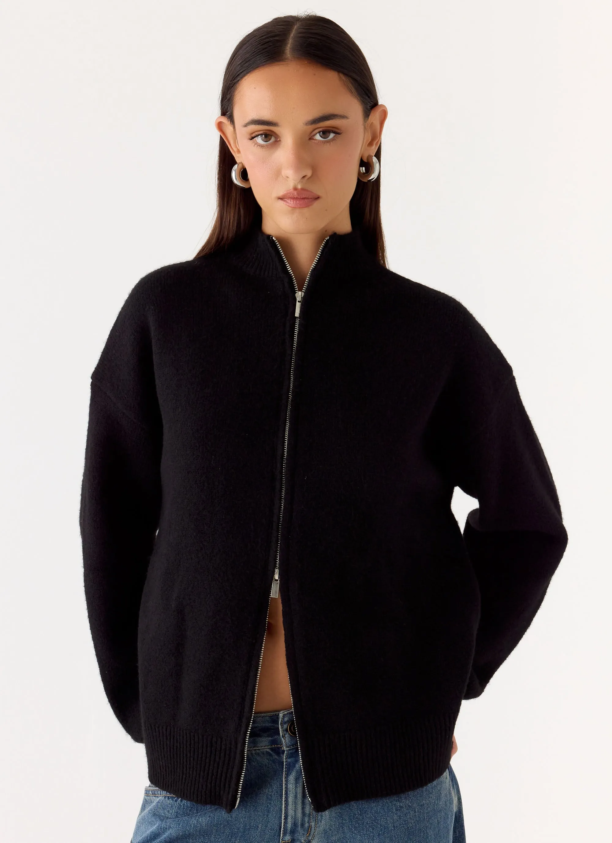 Davy Knit Zip Jacket - Black sold by Peppermayo product image thumbnail 5