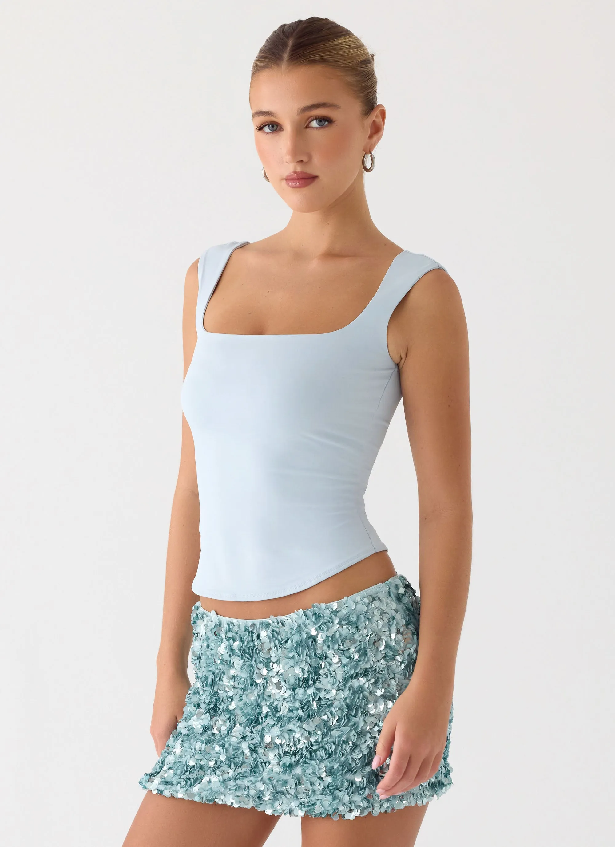 Guessing Games Top - Misty Blue sold by Peppermayo